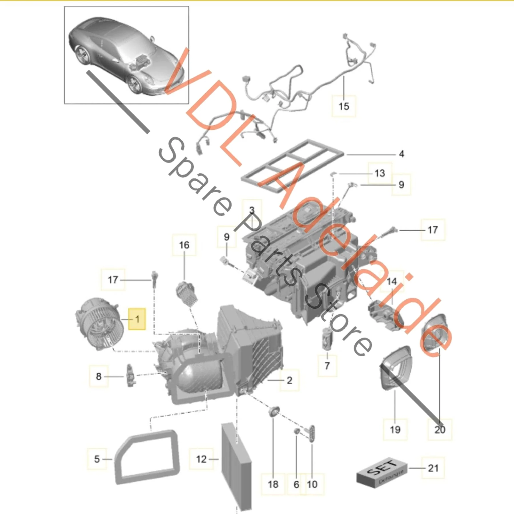 Porsche 911 991 AC Blower Fan for Dashboard Air Conditioning suit RHD 99157392201 - Image 2