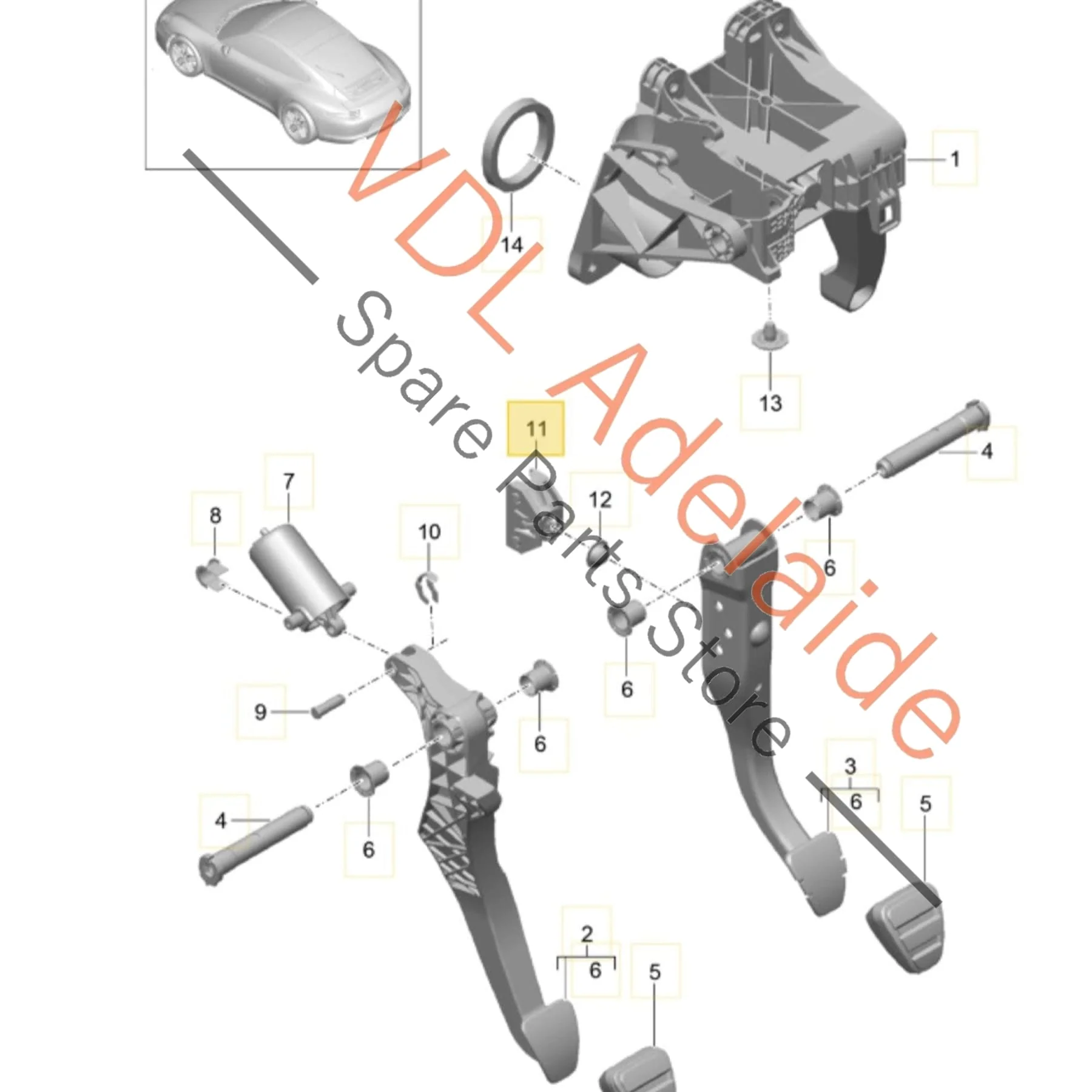 Porsche 911 991 Brake Pedal Retaining Clip 1J0721165 - Image 2