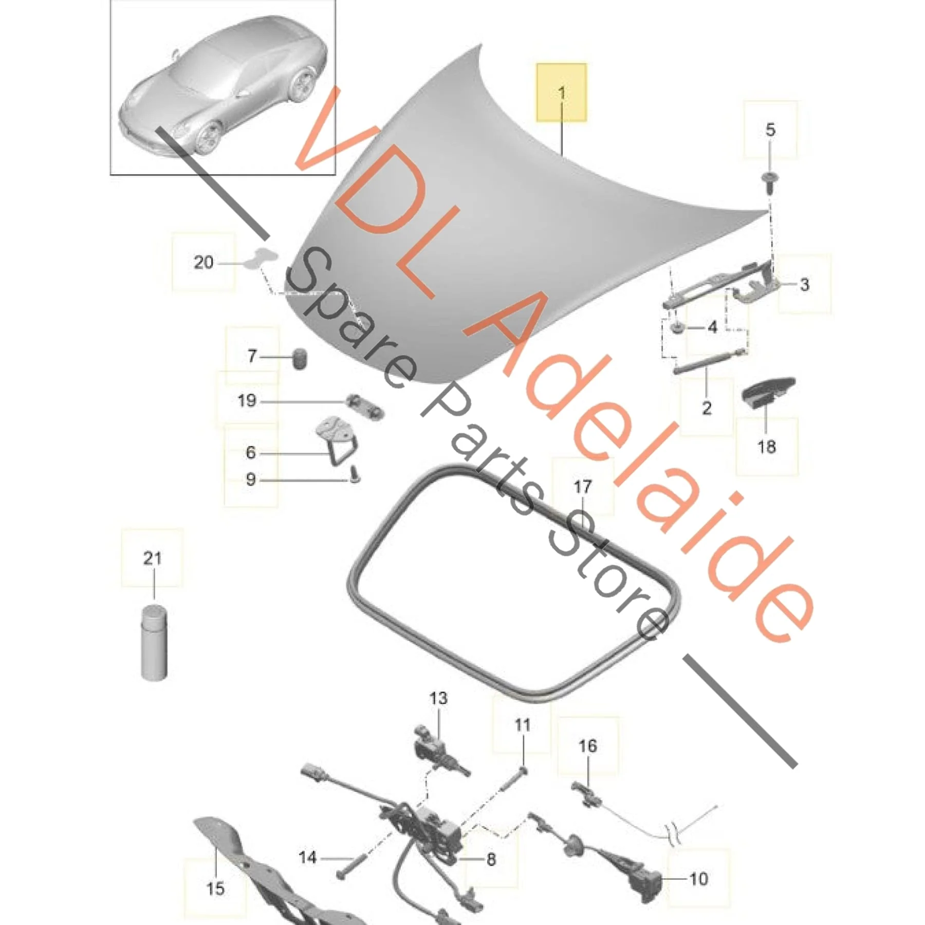 Porsche 911 991.1 991.2 Bonnet Hood Panel Genuine OEM Aluminium 99151101103 - Image 5