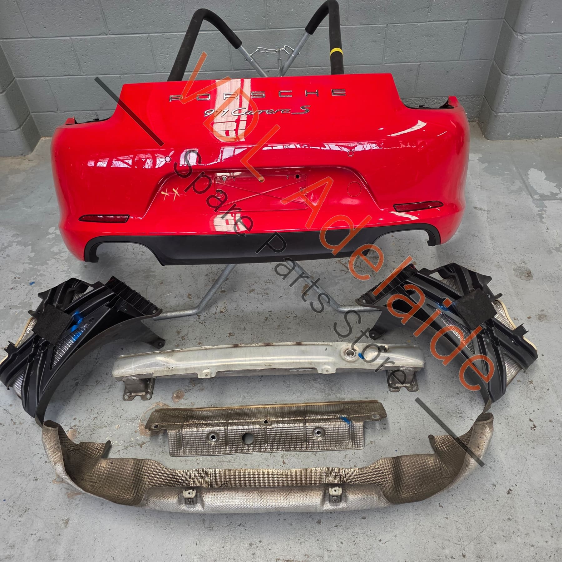 Porsche 991.1 Carrera S Rear Bumper Assembly with Reo Carrier, heat shields & Diffuser