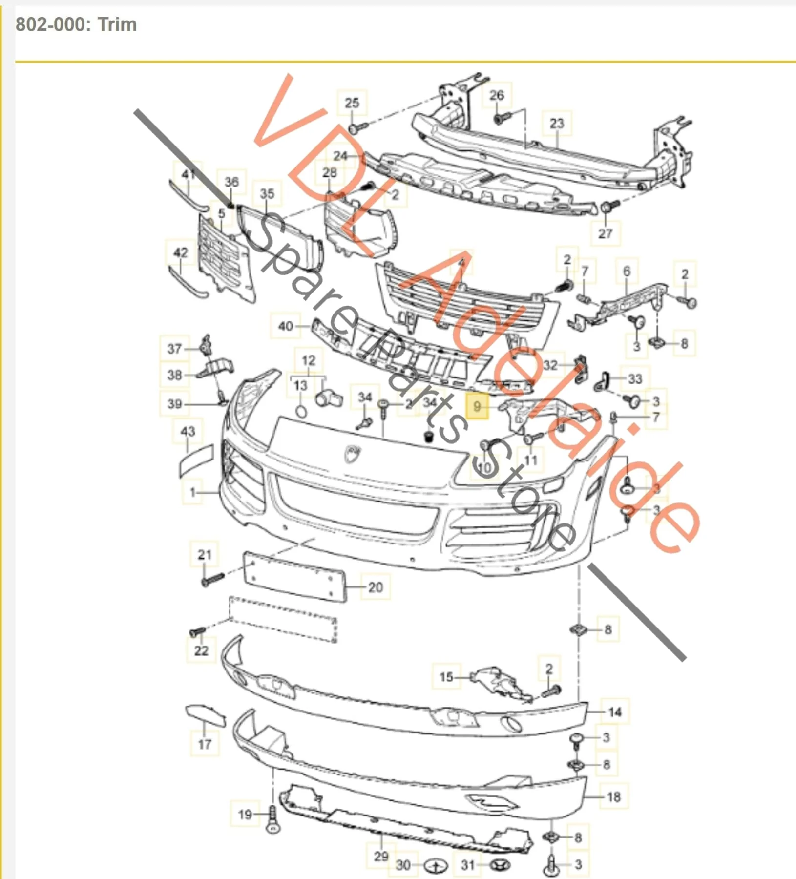 OEM Porsche Cayenne 9PA 955 957 Front Right Bumper Guide bracket 95550589000 7L5807890 - Image 2