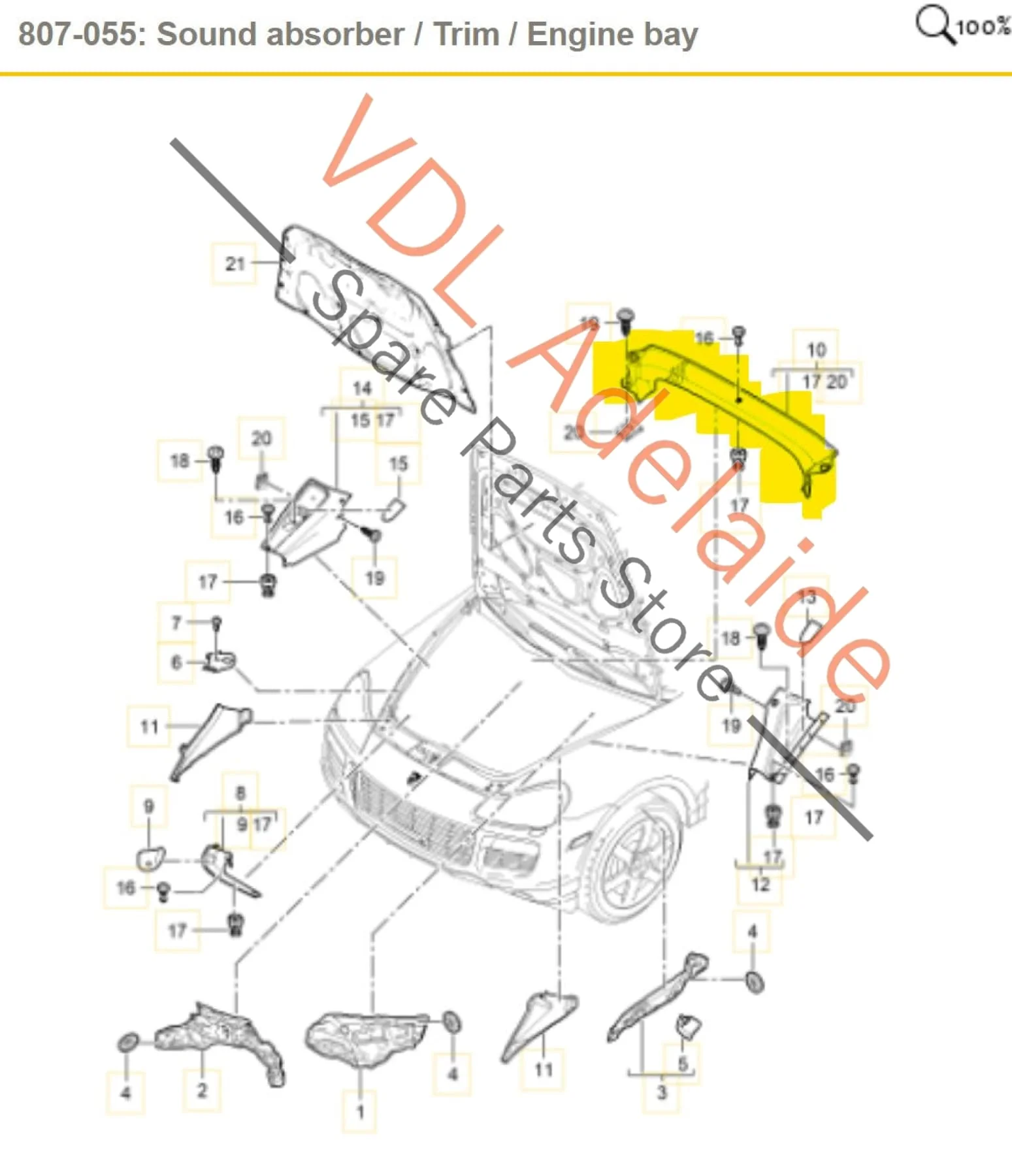 Porsche Cayenne 955 957 Engine Bay Trim Rear 955504503029B9 - Image 2