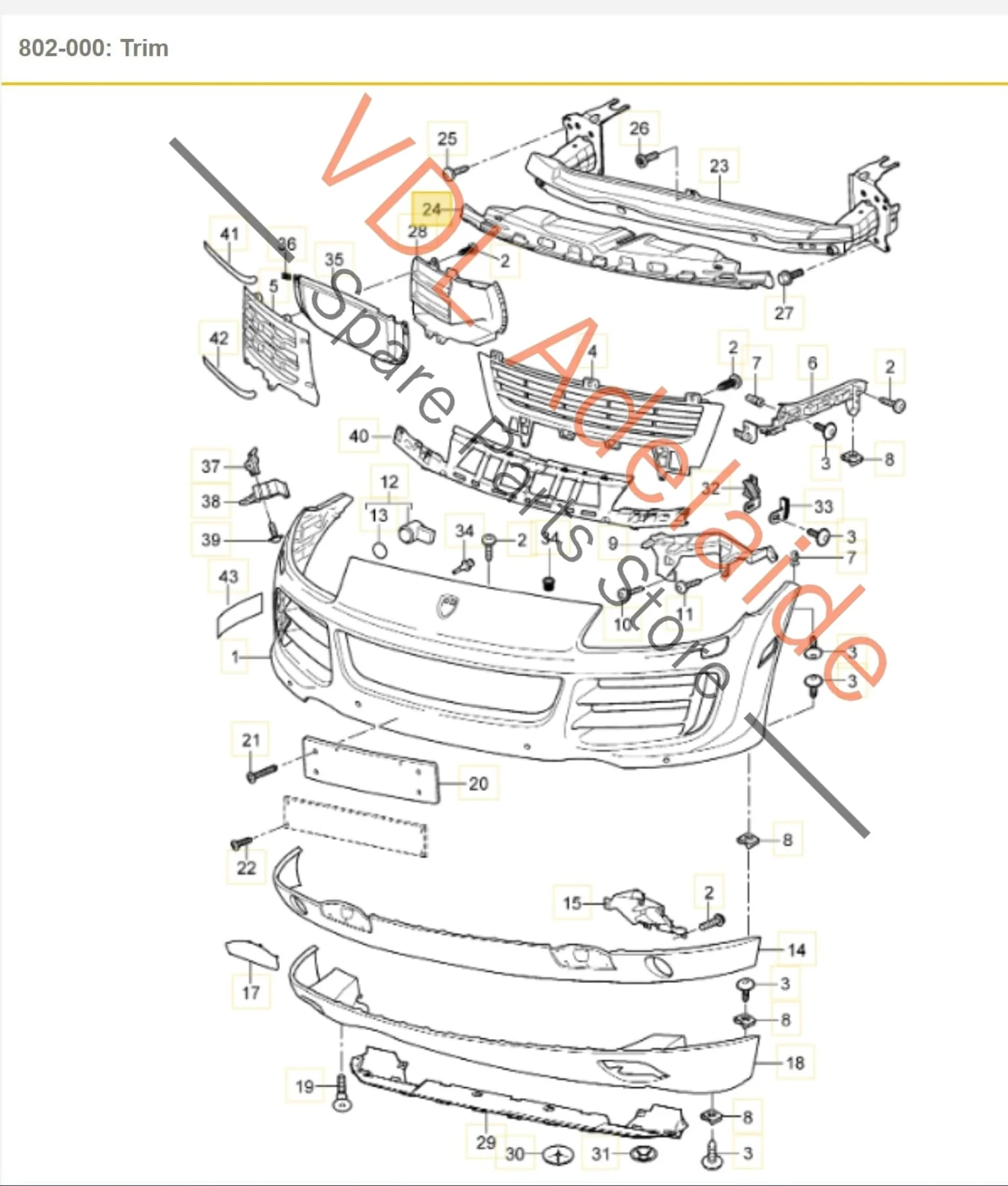 Porsche Cayenne 9PA Front Bumper Reo Reinforcement Bar 95550510900 95550555010 95550555011 - Image 2