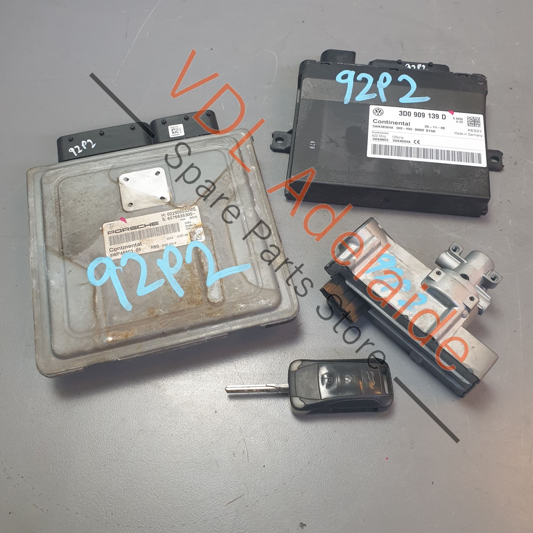 Porsche Cayenne 4.8L GTS 9PA 955 957 DME EIS System Set with ECU Key & Steering Lock