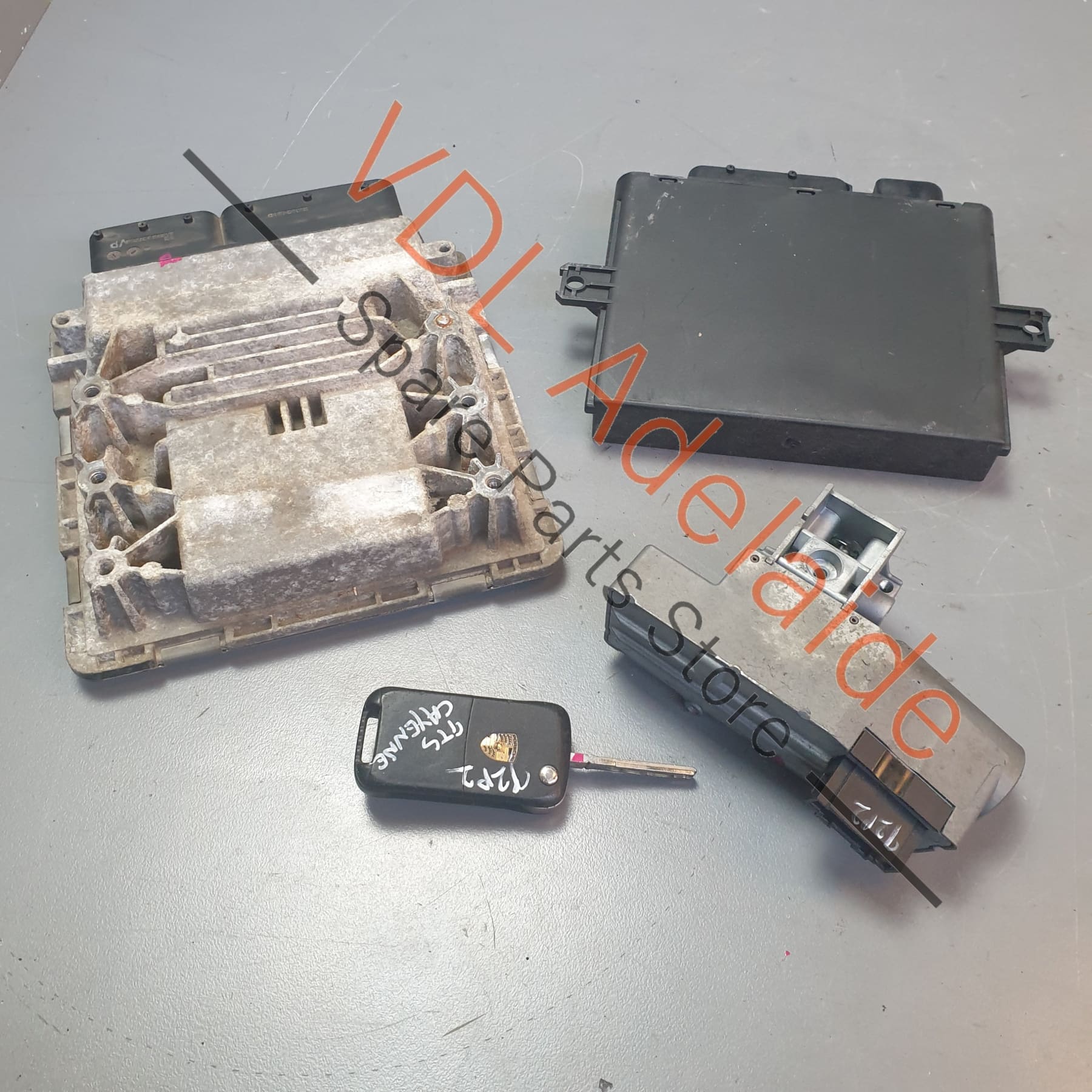 Porsche Cayenne 4.8L GTS 9PA 955 957 DME EIS System Set with ECU Key & Steering Lock - Image 2