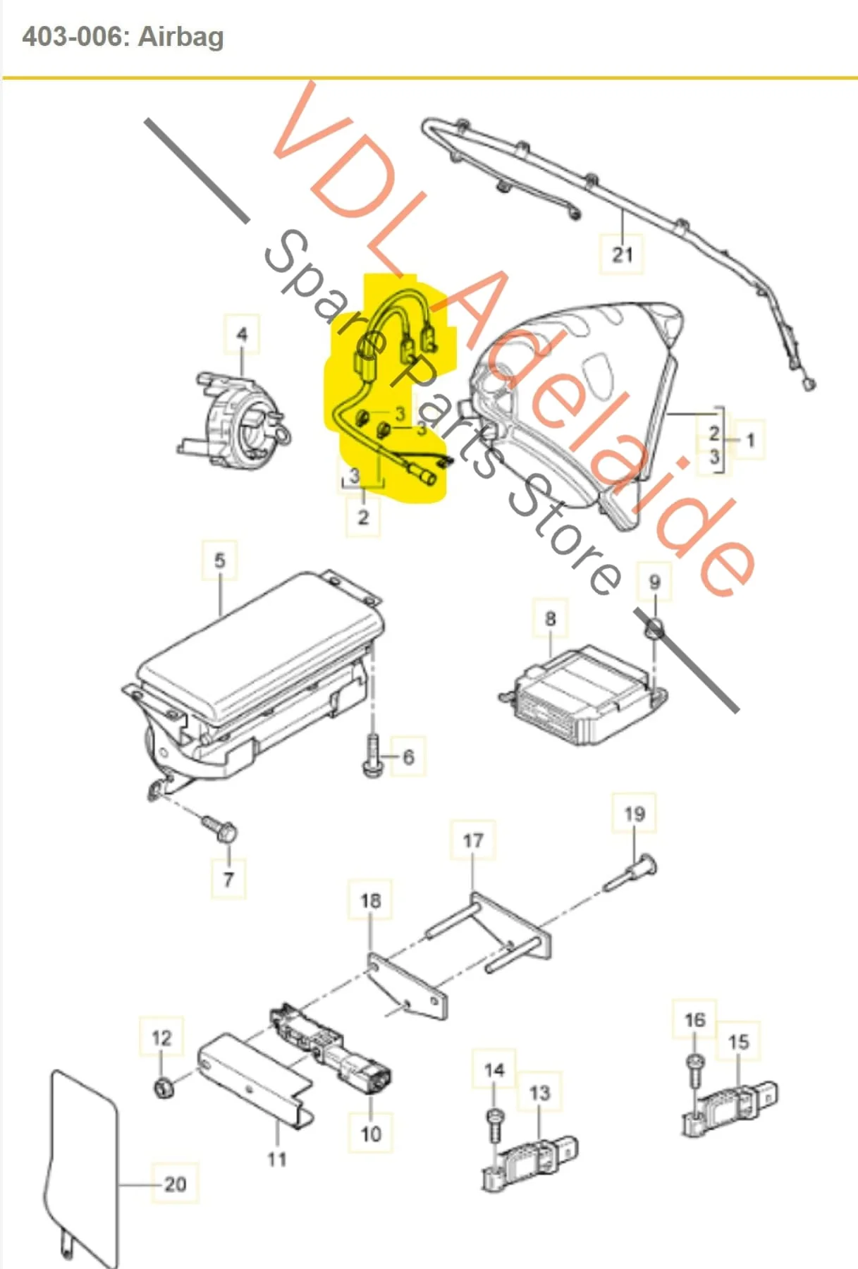 Porsche Cayenne 9PA 955 957 Steering Wheel Airbag Wiring Harness Cable 95561267000 7L5971411 - Image 2