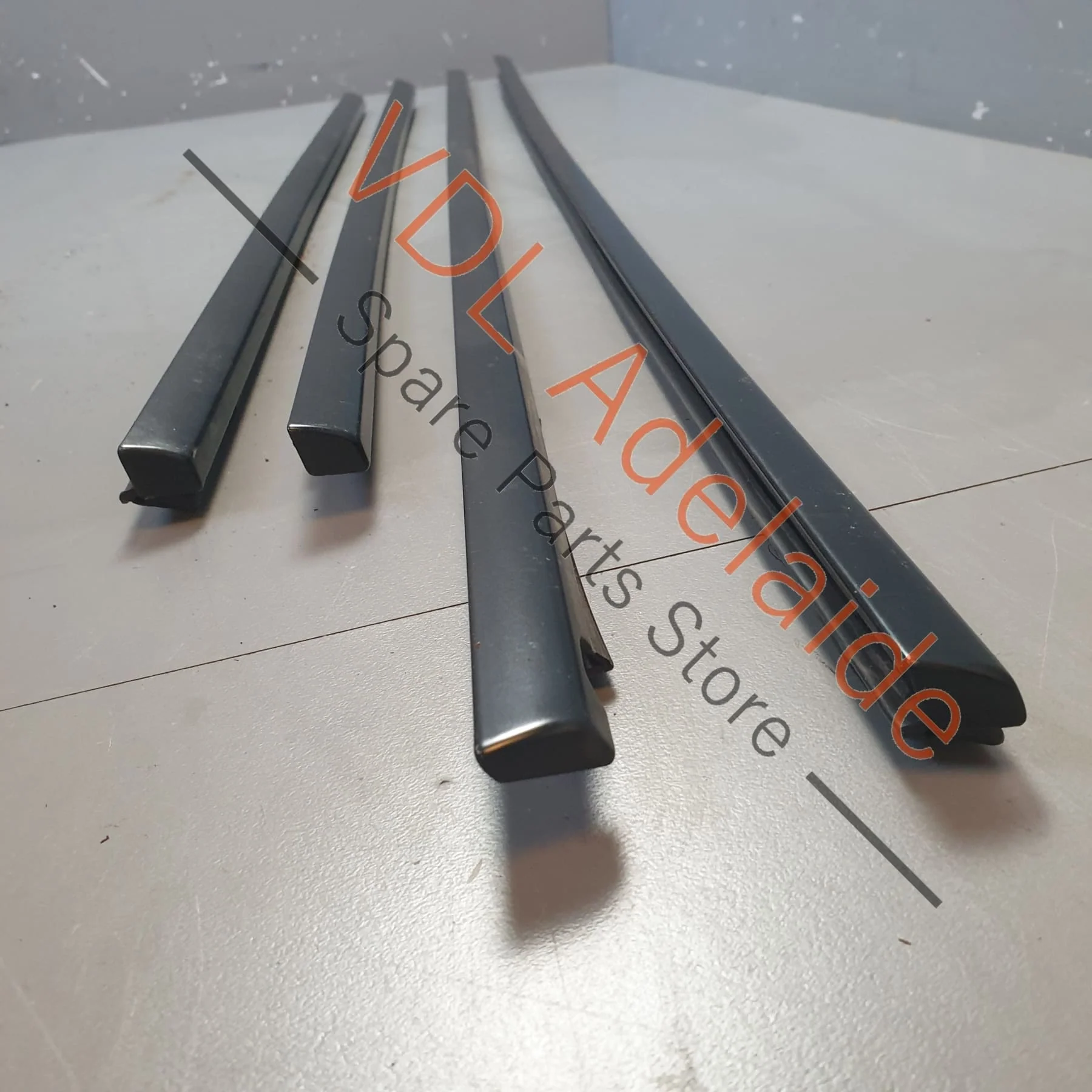 Set of Porsche Cayenne GTS 9PA Exterior Window Slot Seal Trims Matt Black - Image 2