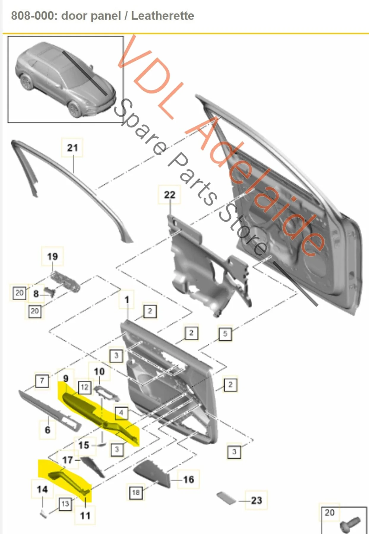 Porsche Cayenne E3 9YA 9YB Front Left Interior Armrest Door Handle Pull Grip Black Leather - Image 2