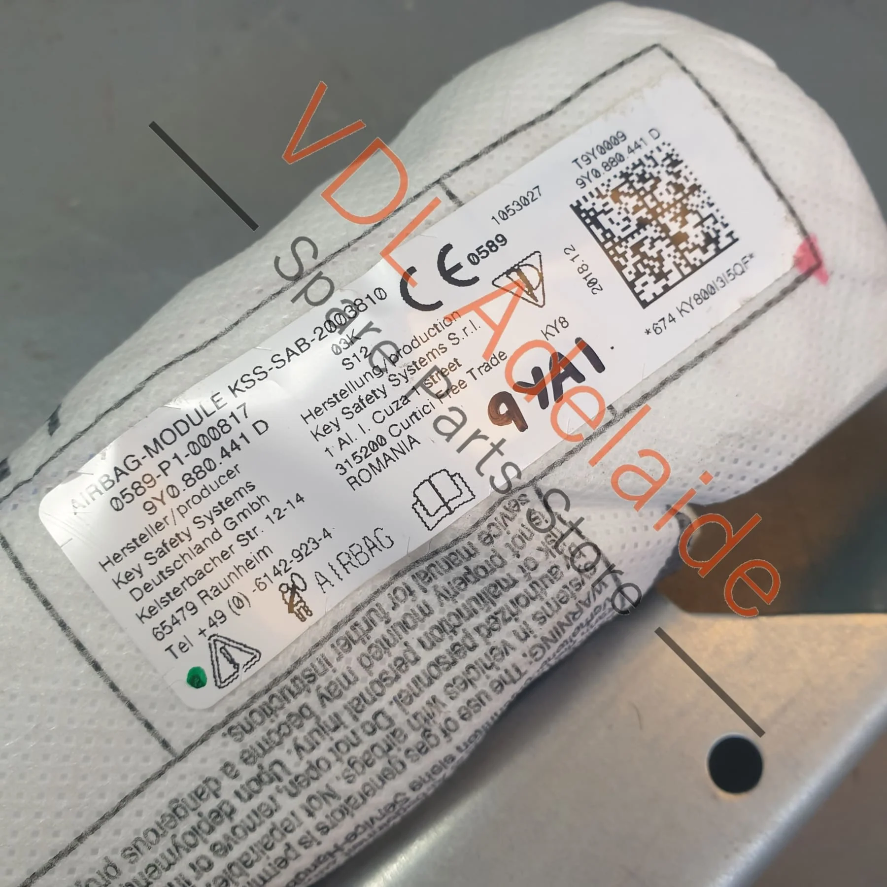 Porsche Cayenne E3 9YA 9YB Rear Left Seat Airbag Kit with Smooth Leather Cover 9Y0880441D 9Y0885805AN 8YR - Image 8