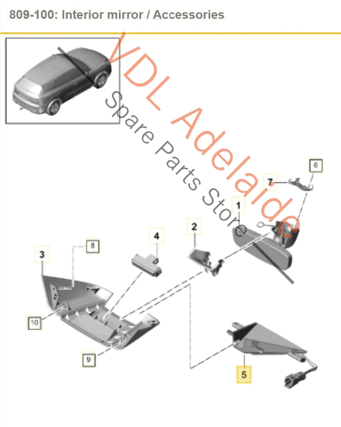 Porsche Cayenne E3 9YA 9YB Trim Panel for Windscreen Camera 9Y0858066 3G0845109 - Image 2