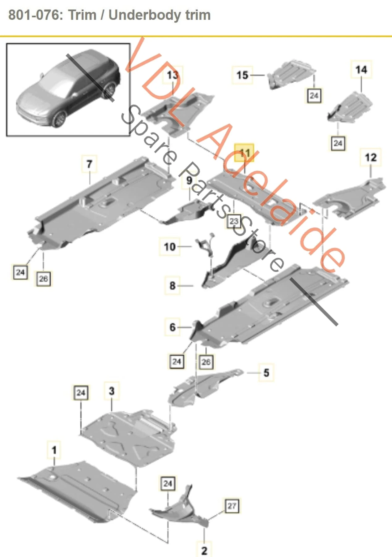 Porsche Cayenne E3 Rear Body Protection Trim Splash Guard 9Y0804033 95880403300 - Image 2
