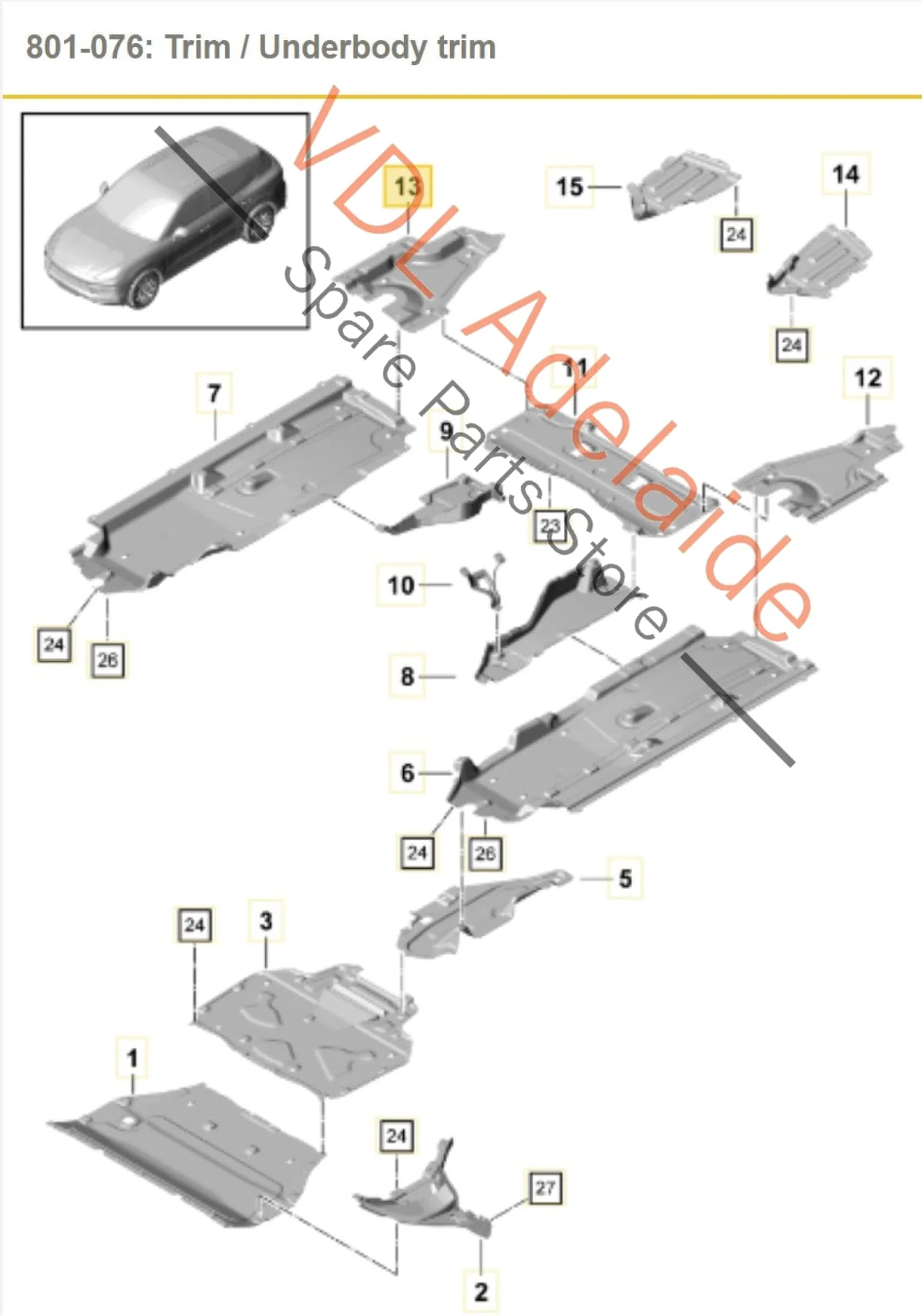 Porsche Cayenne E3 Rear Right Side Body Protection Trim Splash Guard 4M4825214D 95882521400 - Image 2