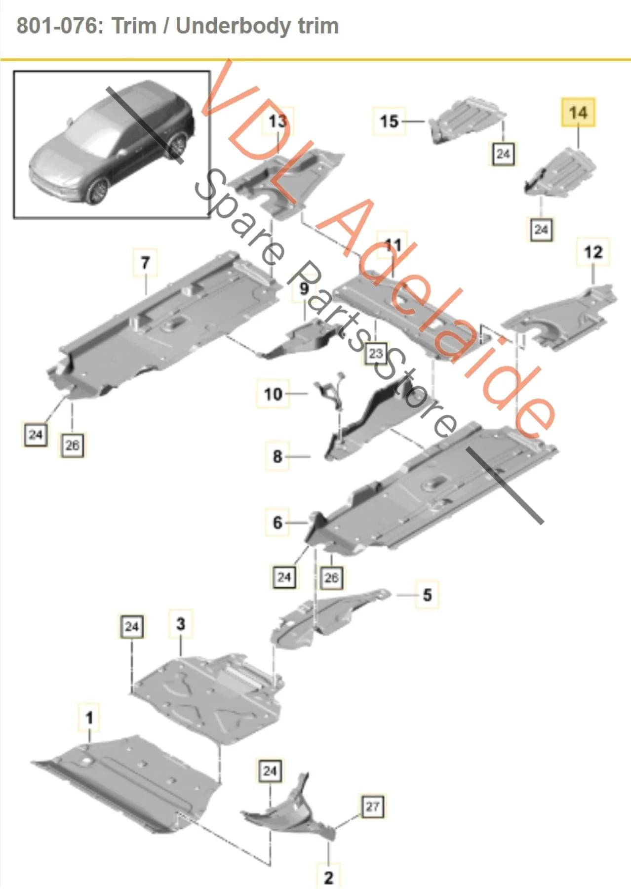 Porsche Cayenne E3 Rear Bumper Muffler Foil Right Body Protection Trim Splash Guard 9Y0825096 - Image 6