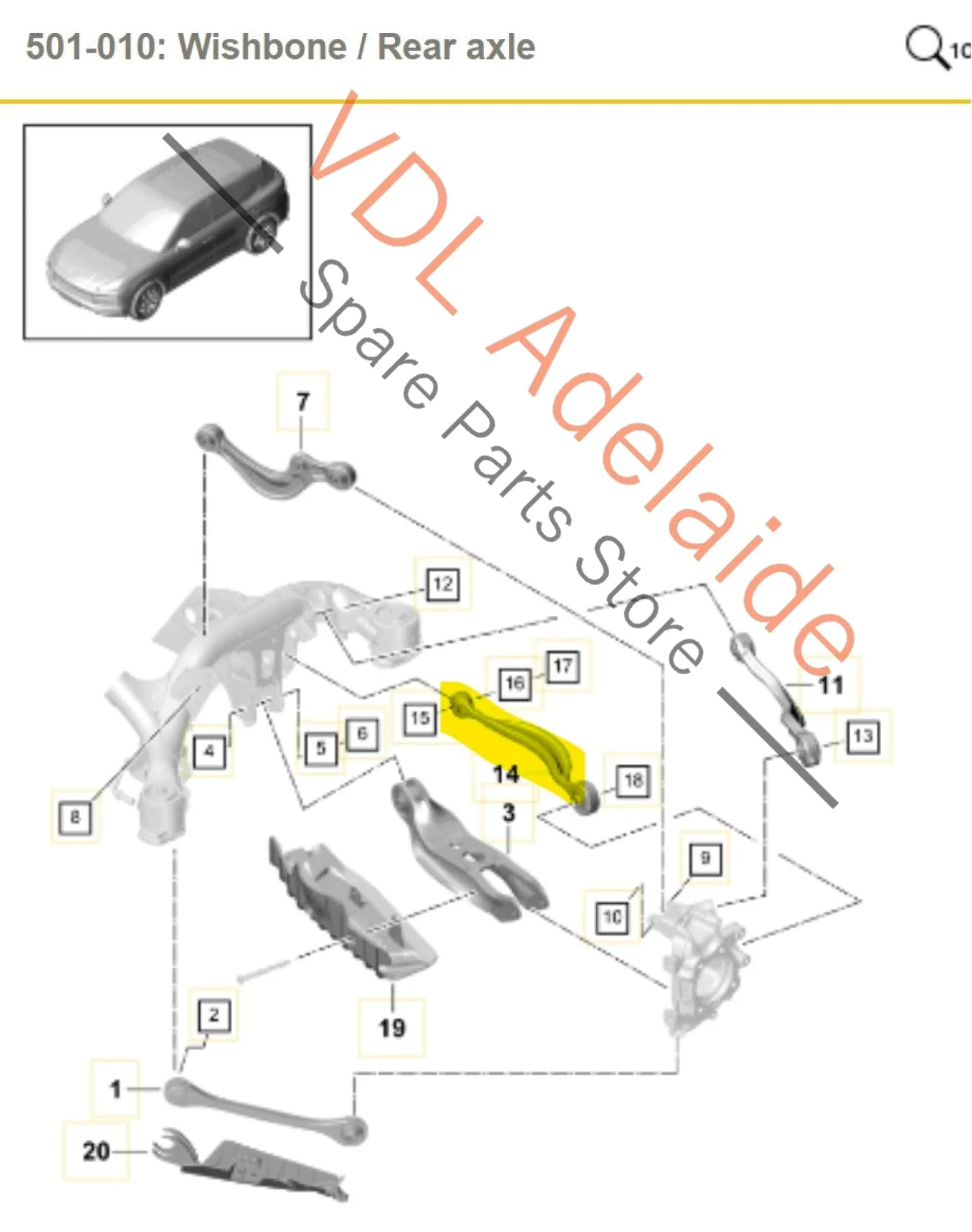 Porsche Cayenne E3 Audi Q7 Q5 Rear Suspension Track Rod Control Arm 4M0501531 PAB501529 - Image 2