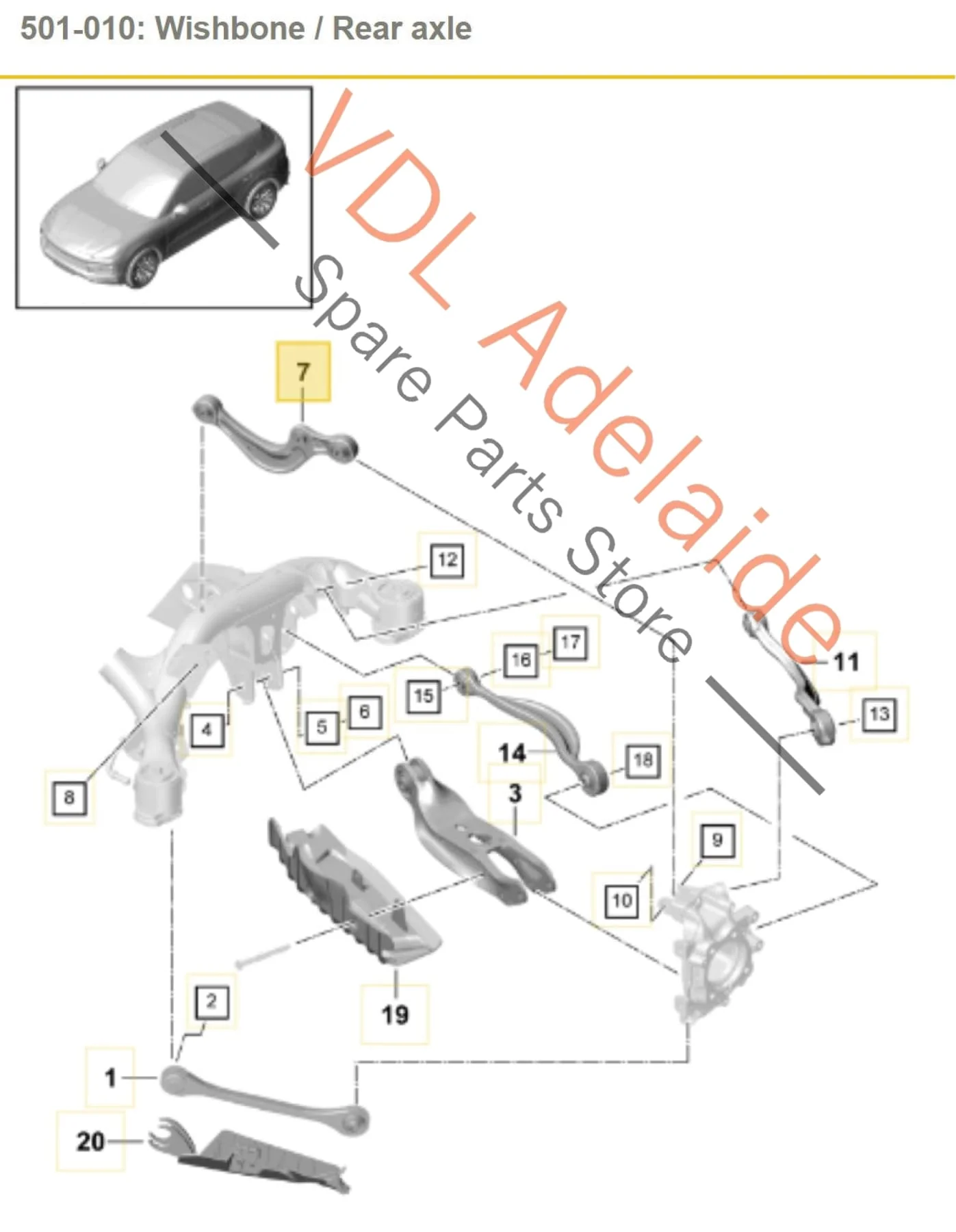 Porsche Cayenne E3 Audi Q7 Q5 Rear Upper Suspension Wishbone Control Arm 958505323G 4M0505361G - Image 2