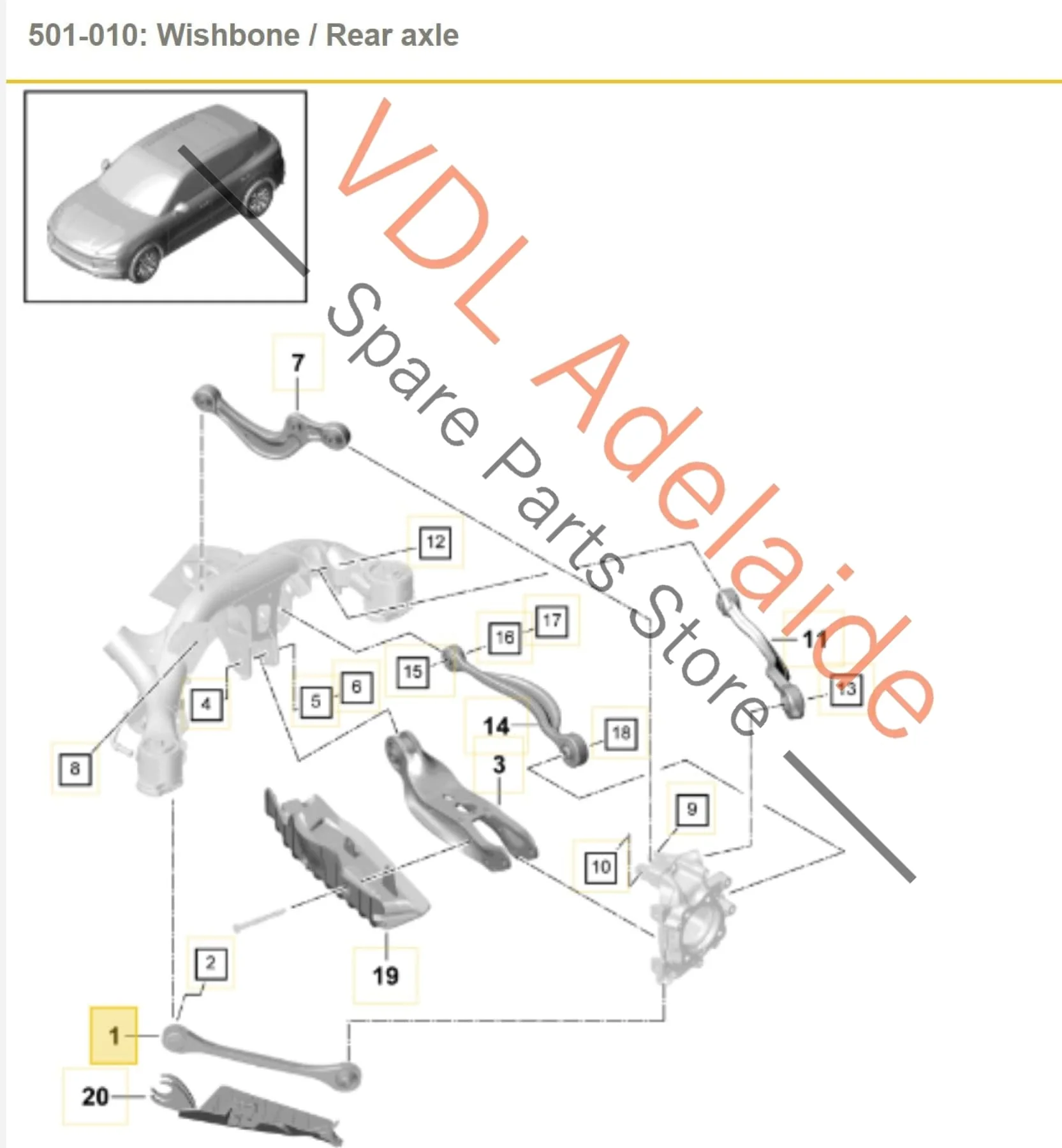 Porsche Cayenne E3 Audi Q7 Rear Lower Suspension Wishbone Control Arm 4N0505425 958505291D 958505292D - Image 2
