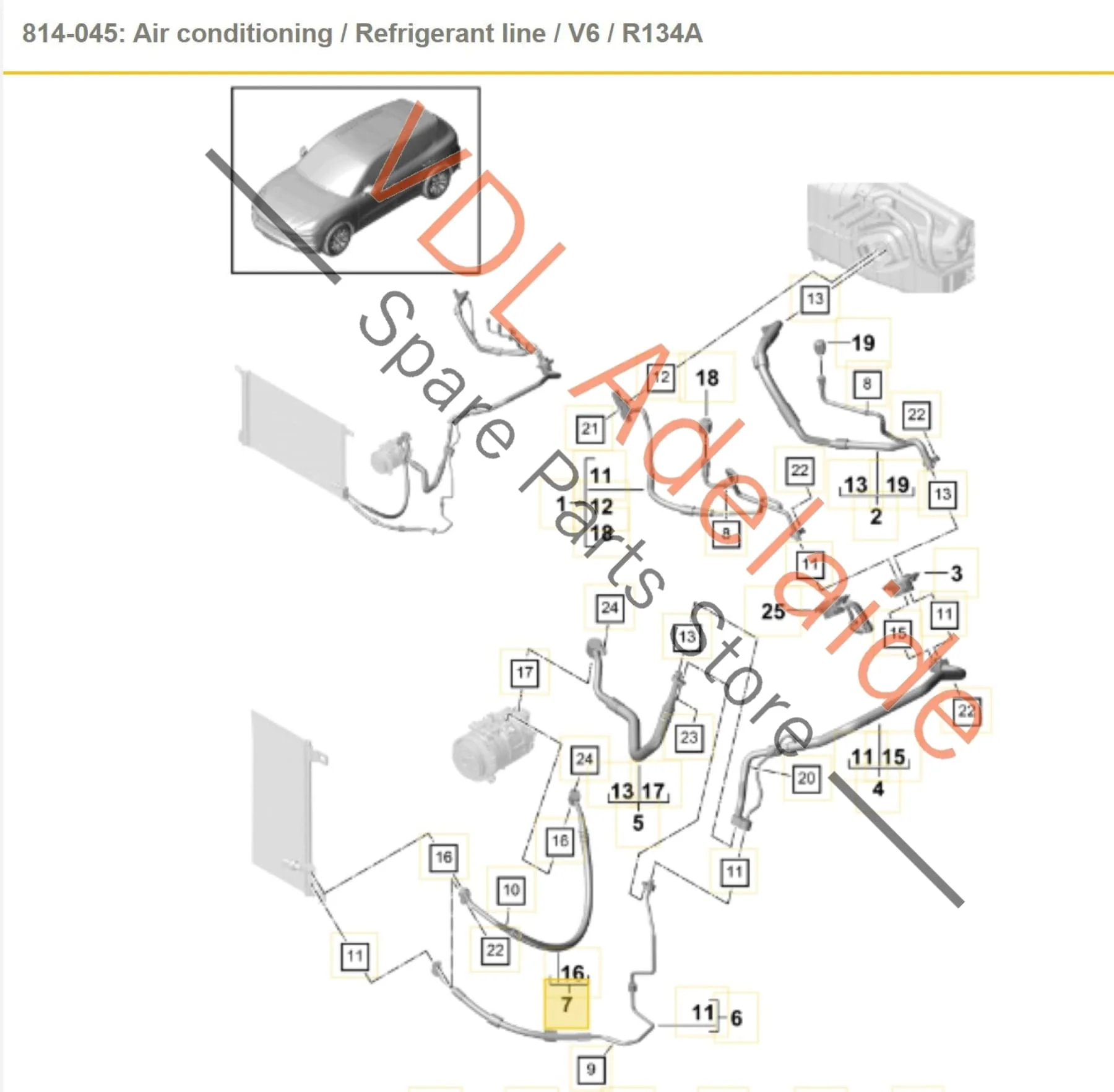 Porsche Cayenne E3 9YA 9YB AC Refrigerant Hose Pipe 9Y0820721D - Image 2