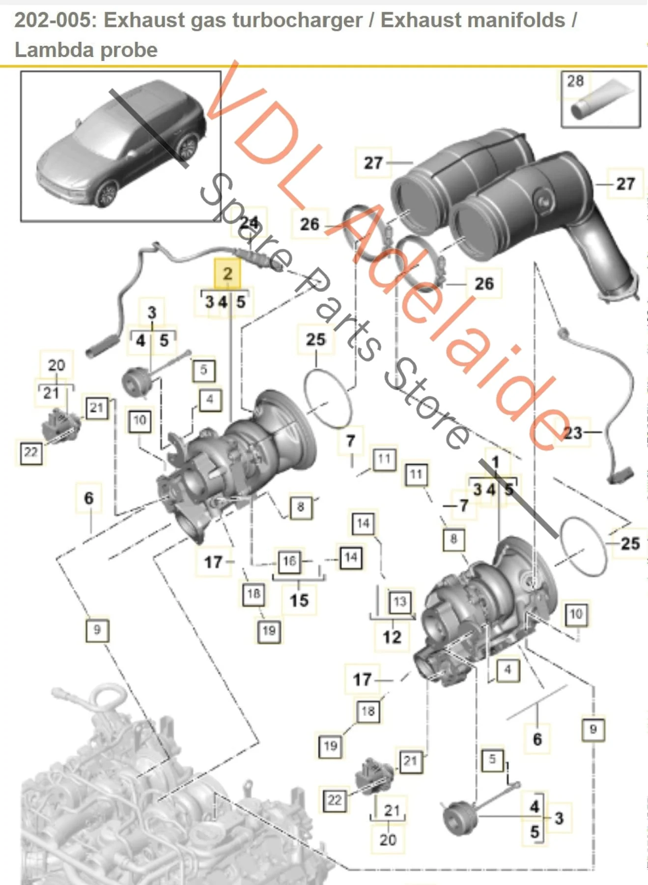 Audi RS4 RS5 Porsche Cayenne 324kw 2.9 V6 Right Side Turbo Turbocharger 9A714570200 PAB145704C 06M145702N - Image 2
