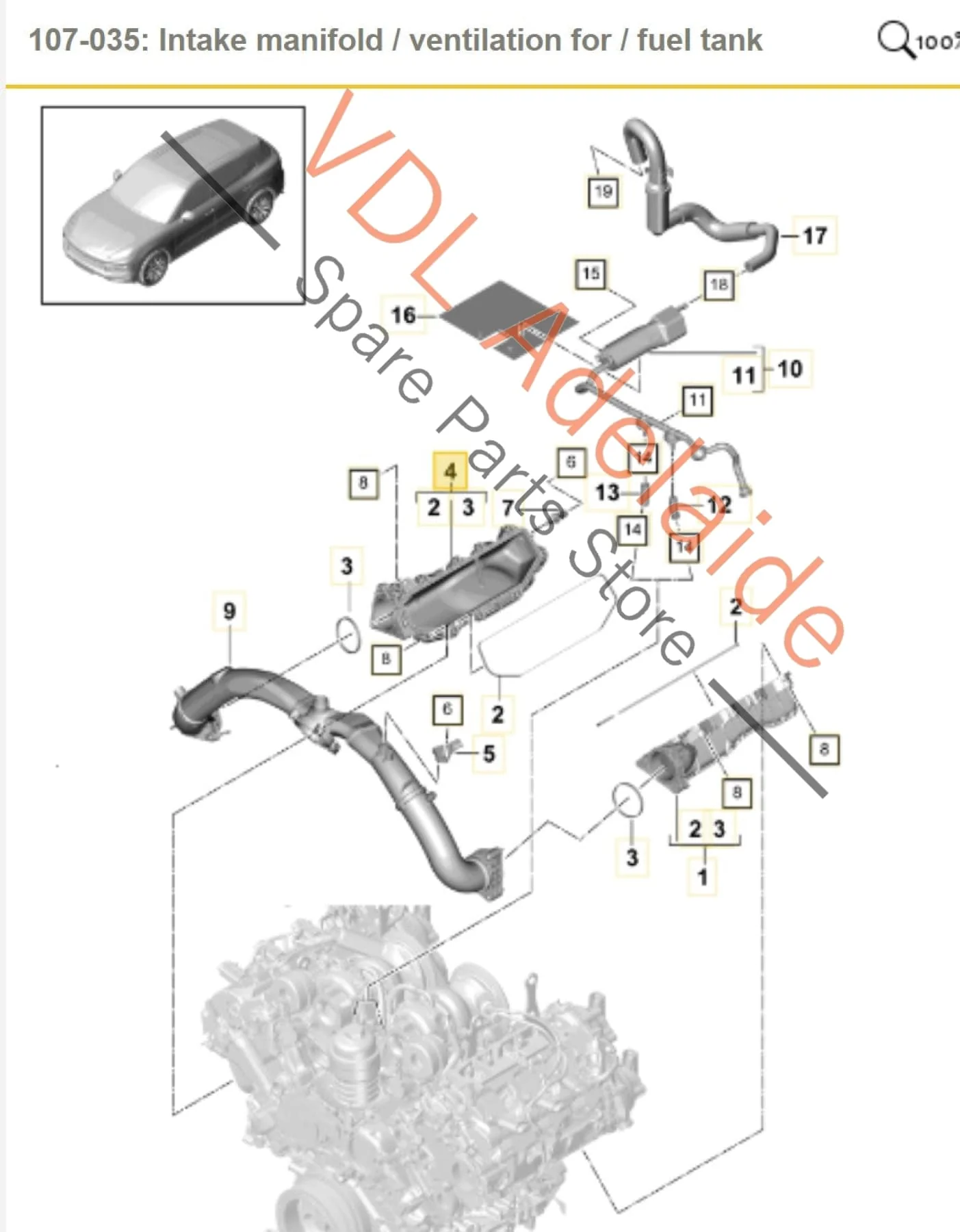 Porsche Cayenne E3 324kw 2.9L Right Side Inlet Manifold PAB133268 06M133268P 06M133268AD - Image 2