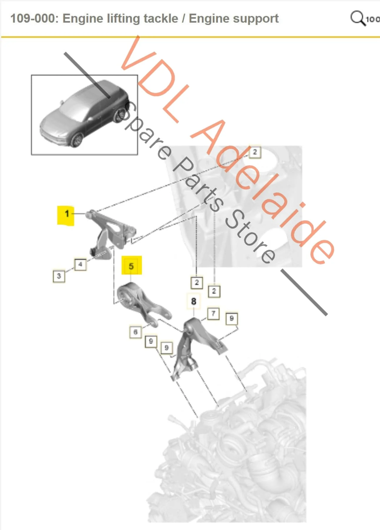 Porsche Cayenne E3 Upper Engine Mount Support Bracket Brace Mount 9Y0199331 9Y0199373 - Image 2