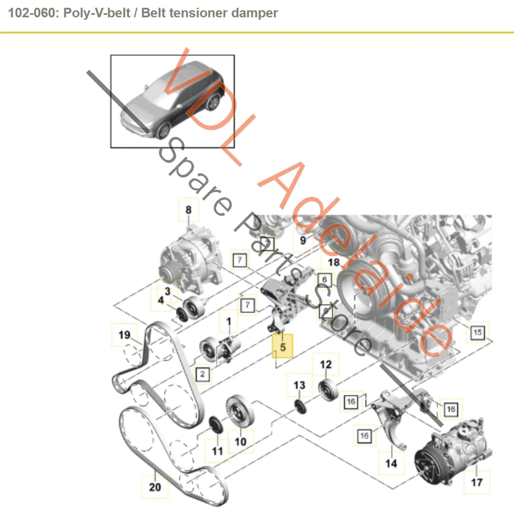 Porsche Cayenne E3 9Y Alternator Bracket Alloy Aluminium 9A790314310 06M903143AC - Image 2