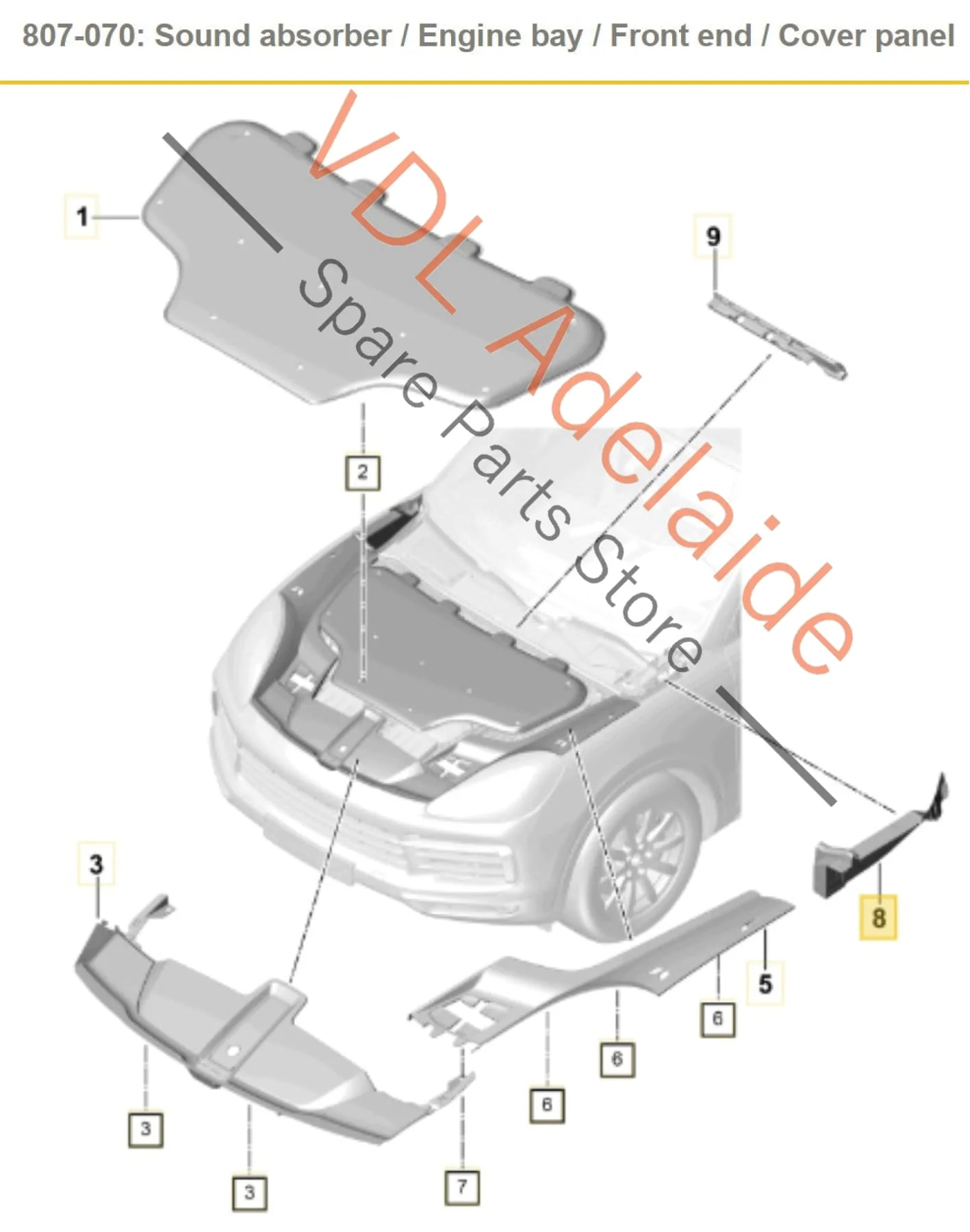 Porsche Cayenne E3 9Y Top Left Side Engine Bay Trim Cover 9Y0821169B - Image 2
