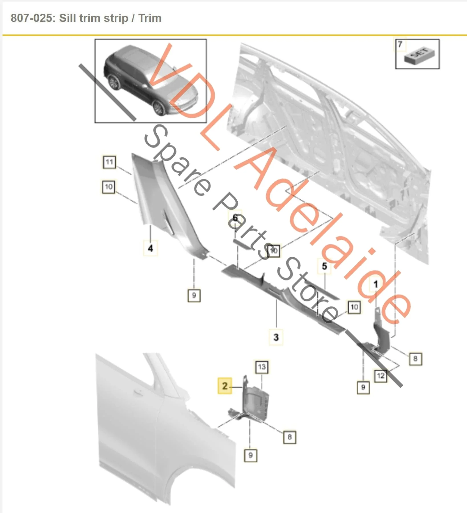 Porsche Cayenne E3 9Y Front Left Interior Footwell Trim PAB86348320 762863483 1E0 - Image 2