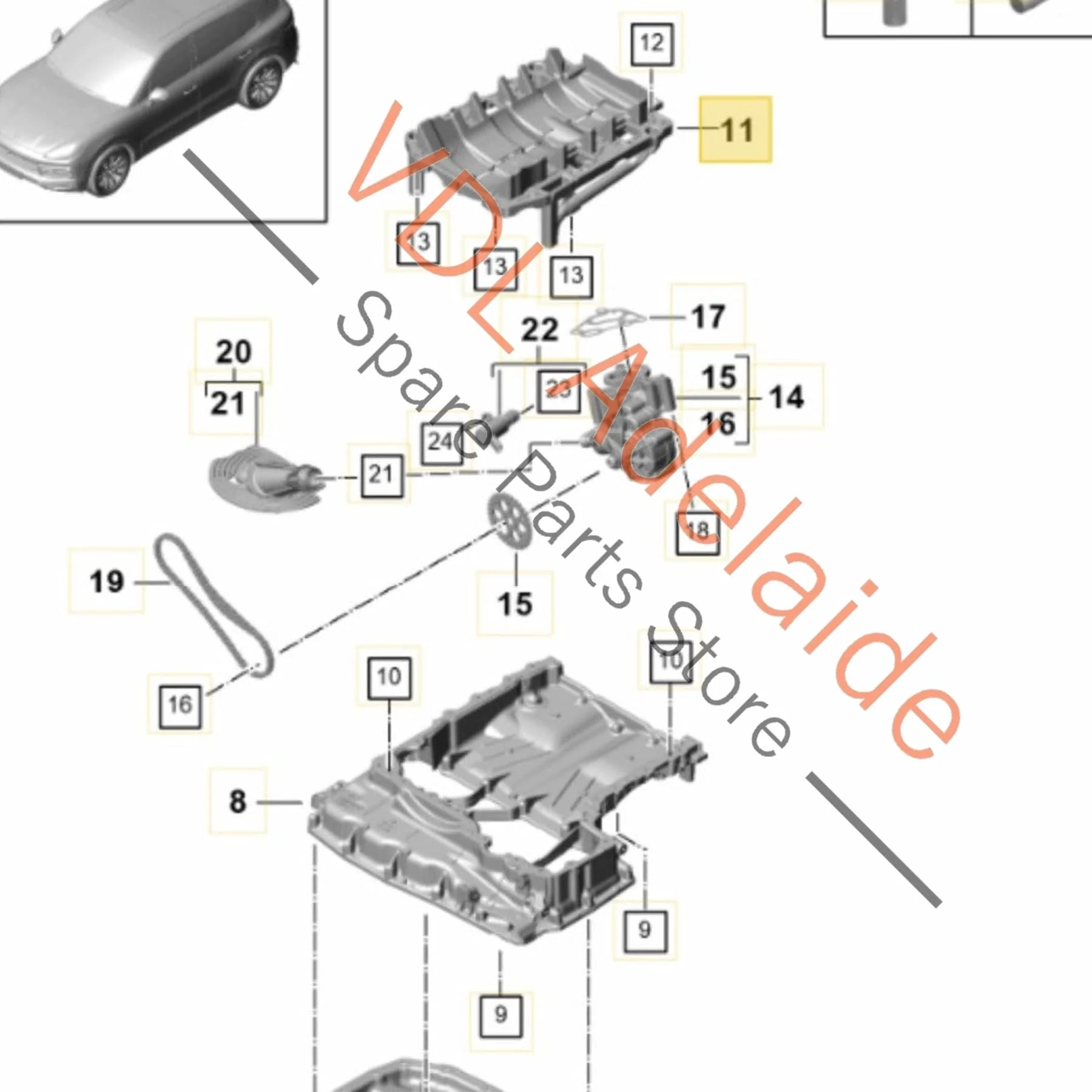 Porsche V6 Engine Oil Baffle PAB11528700 06M115287AF - Image 2