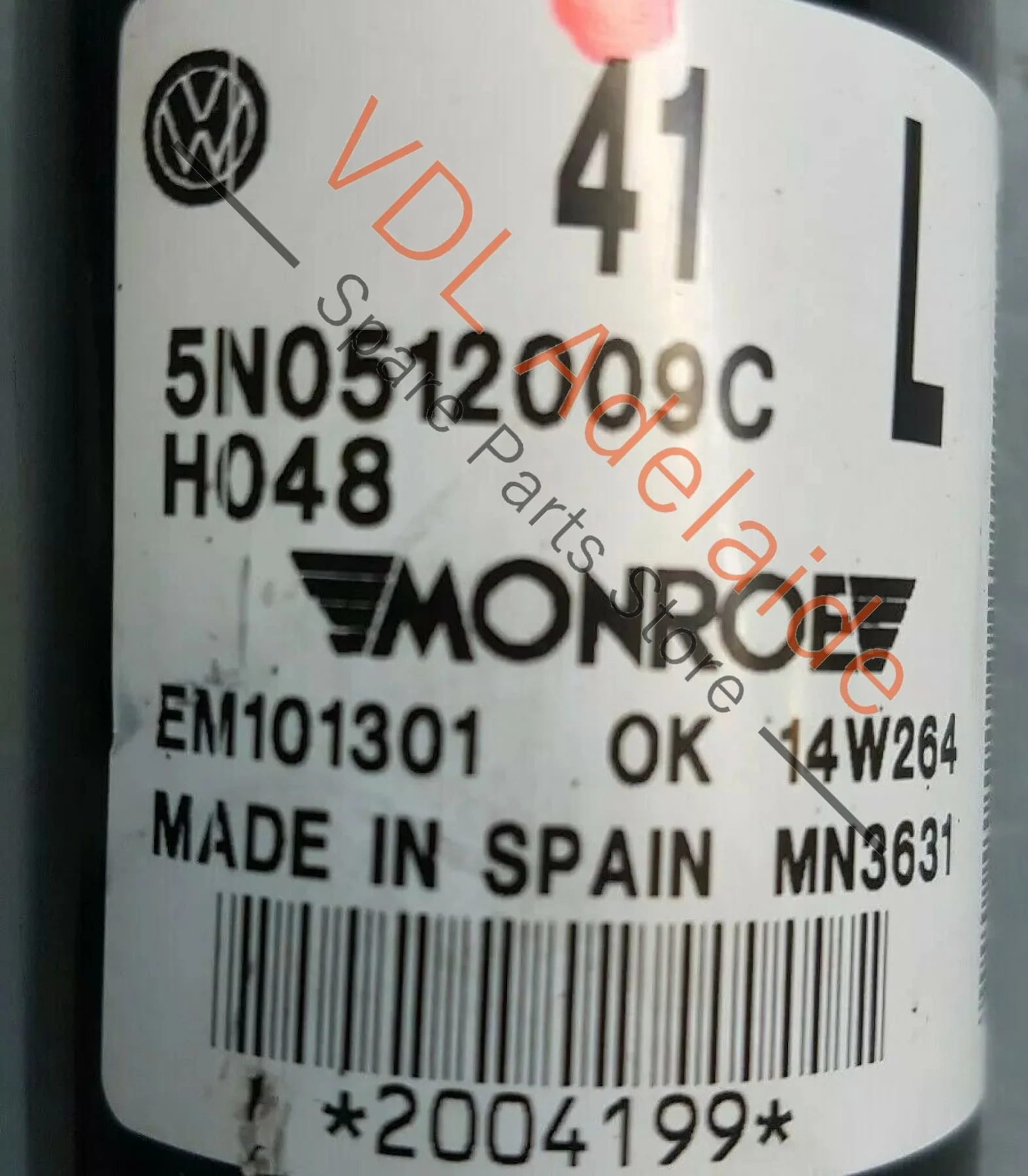 Volkswagen Tiguan R 5N Rear Left DCC Gas Shock Absorber Electronic Control JES - Image 2