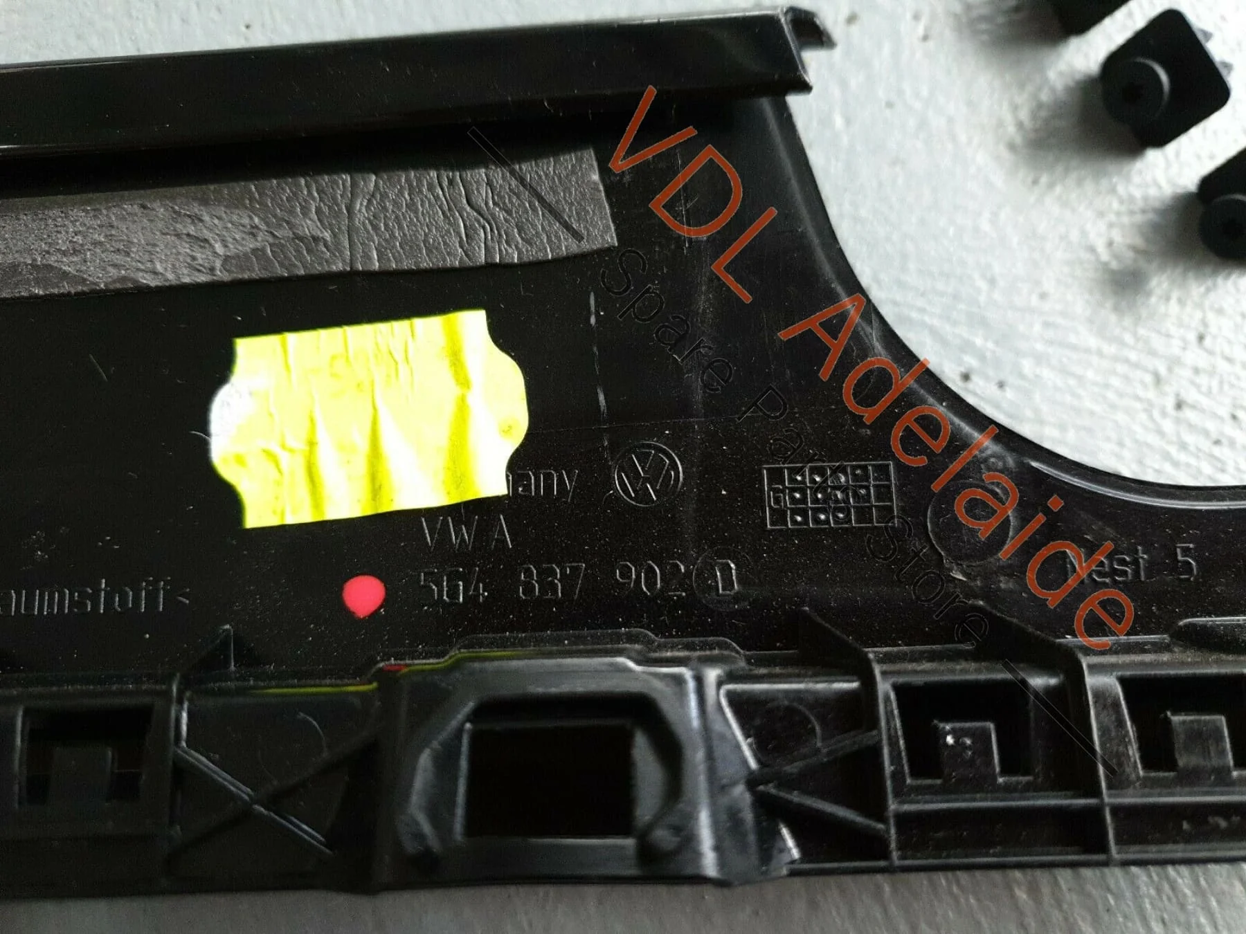 VW Golf Mk7 OEM Front Right Exterior Door B-Pillar Black Trim 5G4837890B ARN1 - Image 3