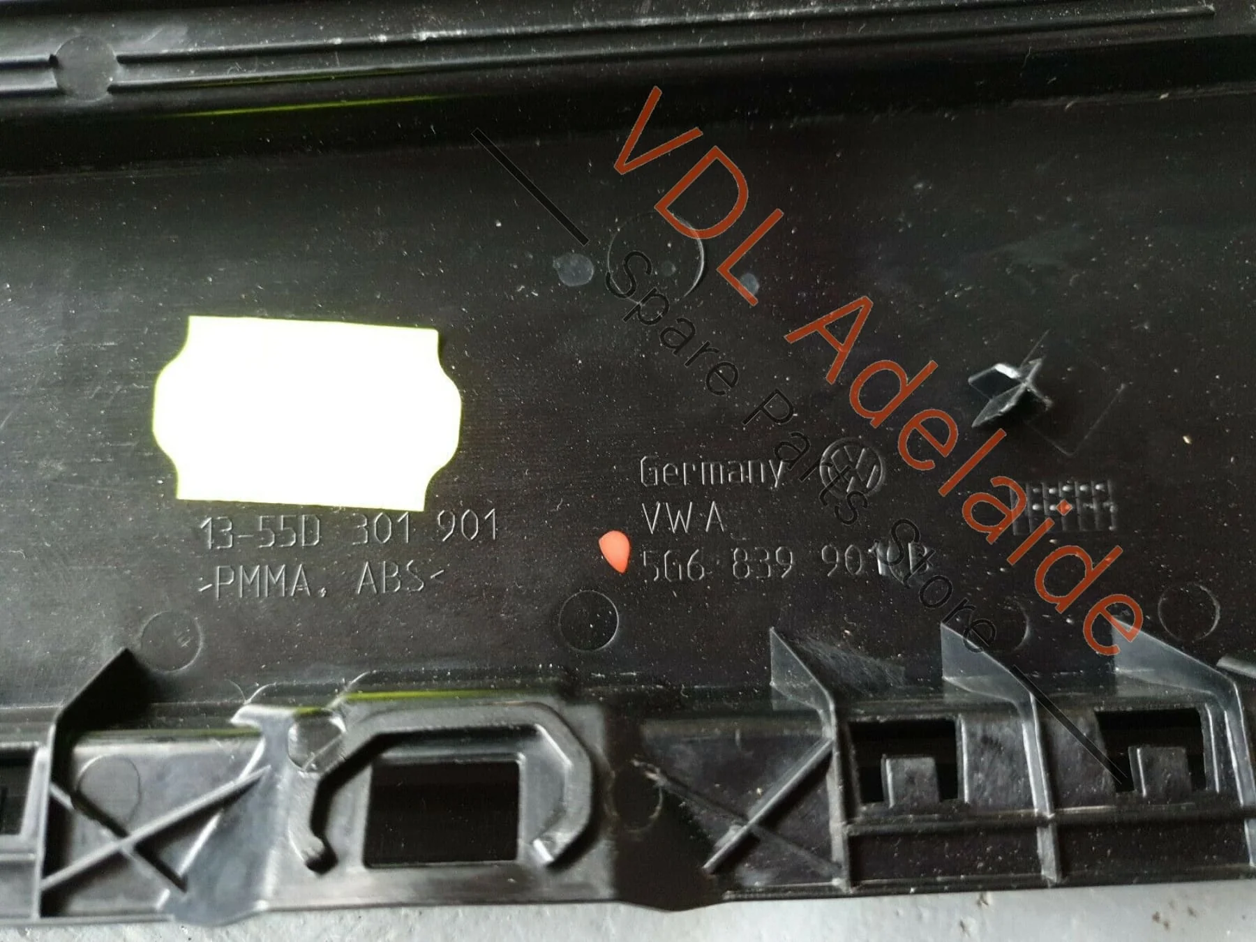 VW Golf Mk7 OEM Rear Left Exterior Door B-Pillar Black Trim 5G6839901B ARN1 - Image 3