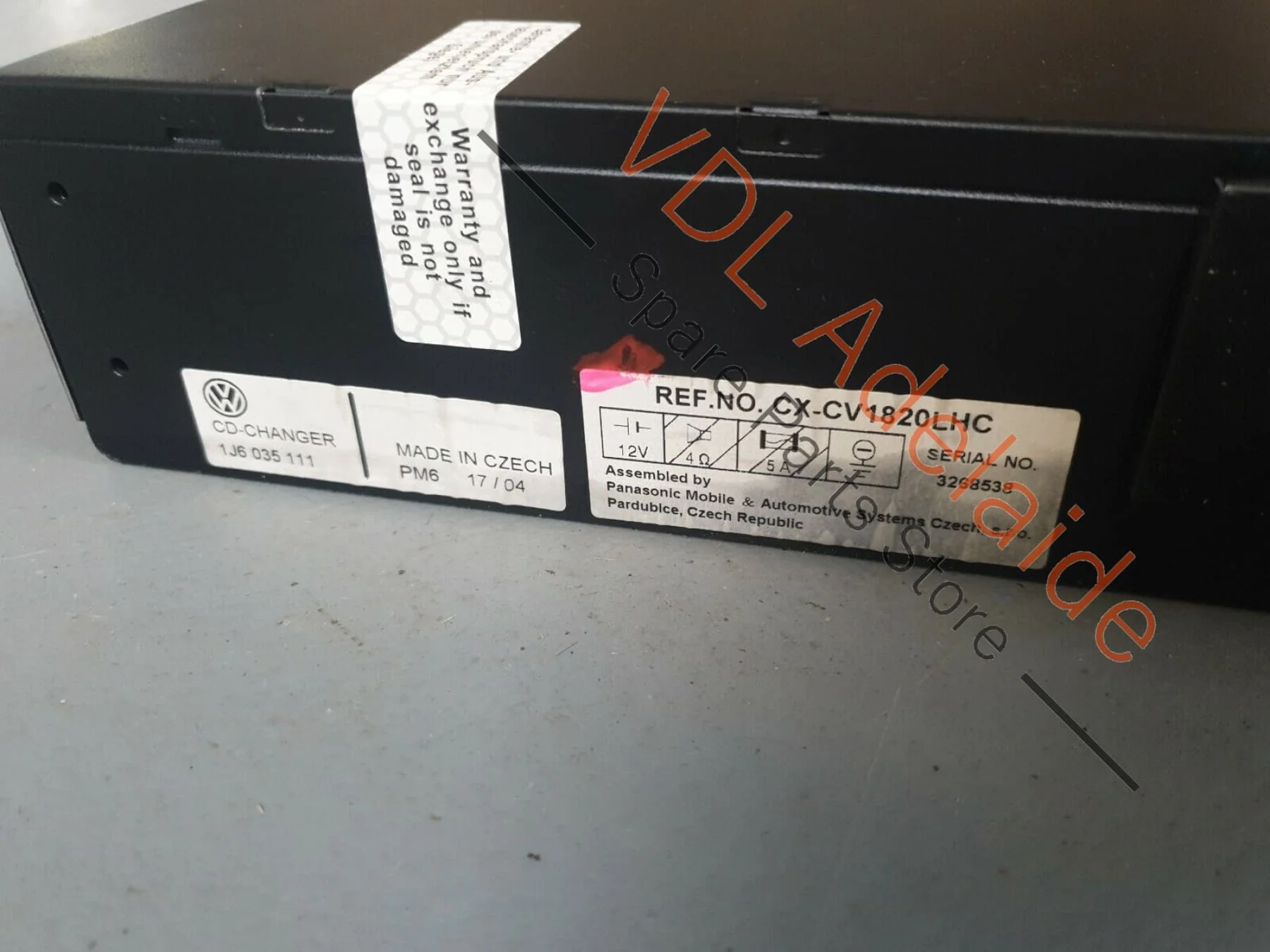 VW Volkswagen Audi Skoda Seat 6 Disc CD Changer 1J6035111 Genuine CX-CV1820 REG - Image 3