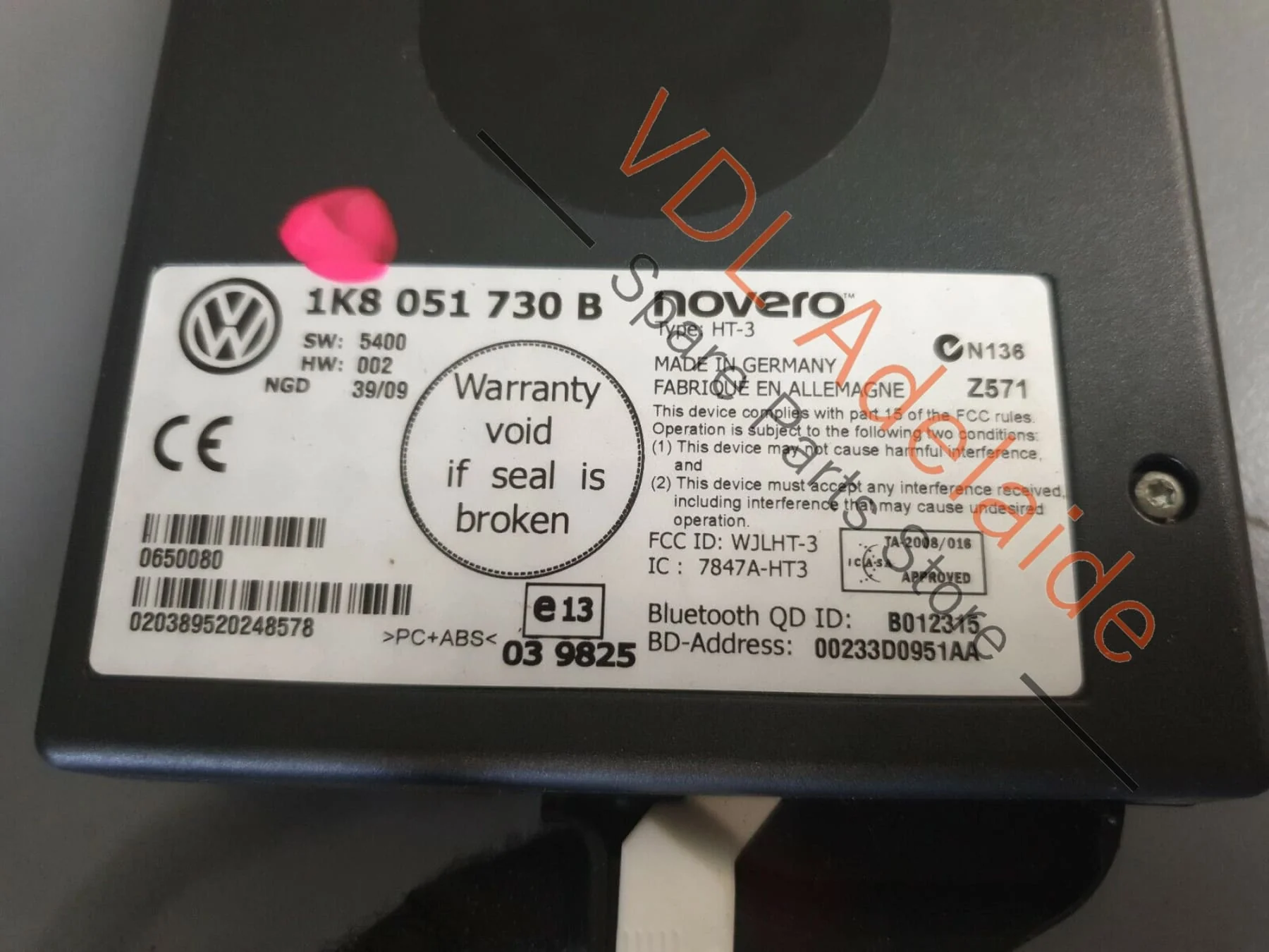Volkswagen VW Touareg 7L Bluetooth Connecting Module & Wiring Harness Cable REG4 - Image 4