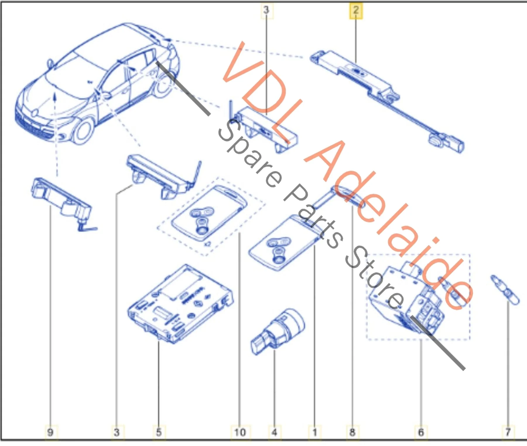 Renault Megane 3 X95 RS 265 Keyless Entry Aerial Sensor Module 285900007R - Image 2