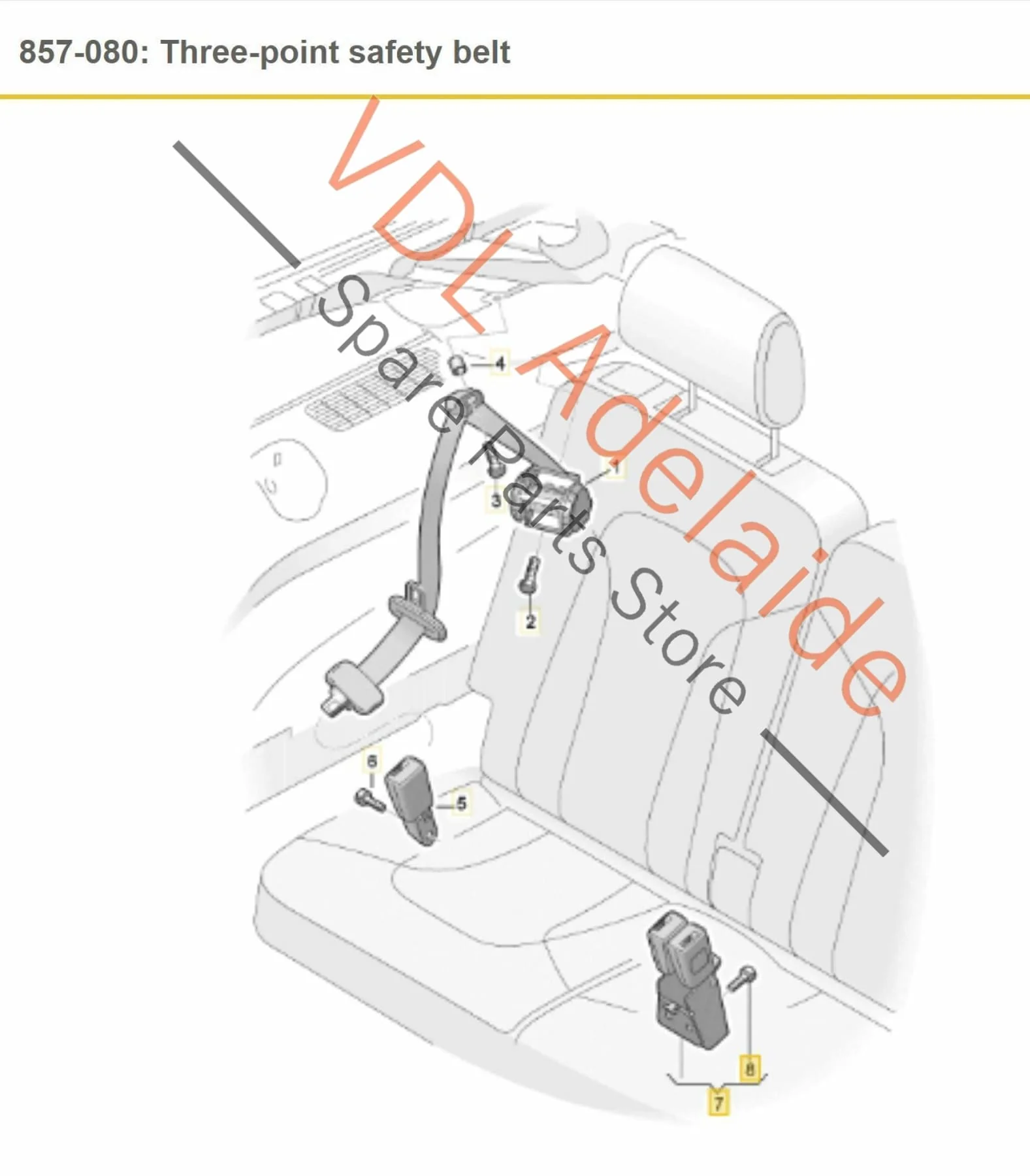 Audi Q7 4L Third Row Seatbelt Clasp Clip Left or Right Outer 4L0858491A - Image 9