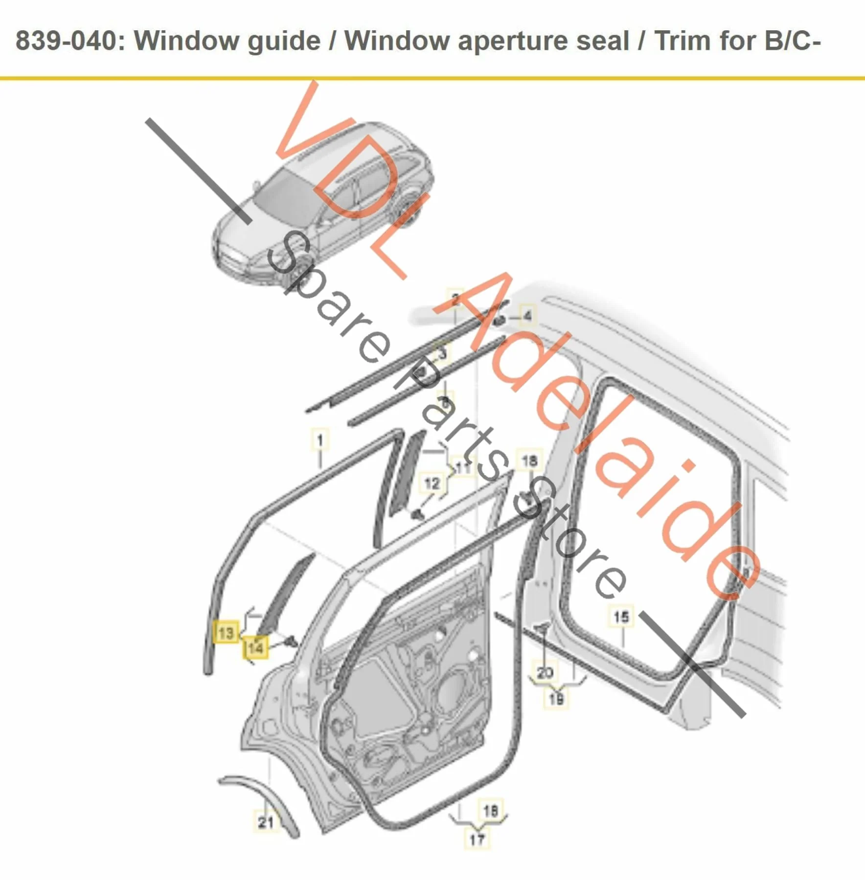 Audi Q7 4L Trim for Pillar C Brilliant Black Rear Left 4L0839903 Y9B ROS - Image 2