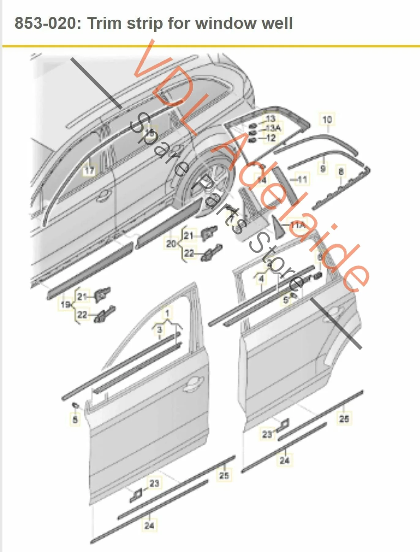 Audi Q7 4L Exterior Window Seal Strip Molding Chrome Trim Left Rear ROS - Image 2