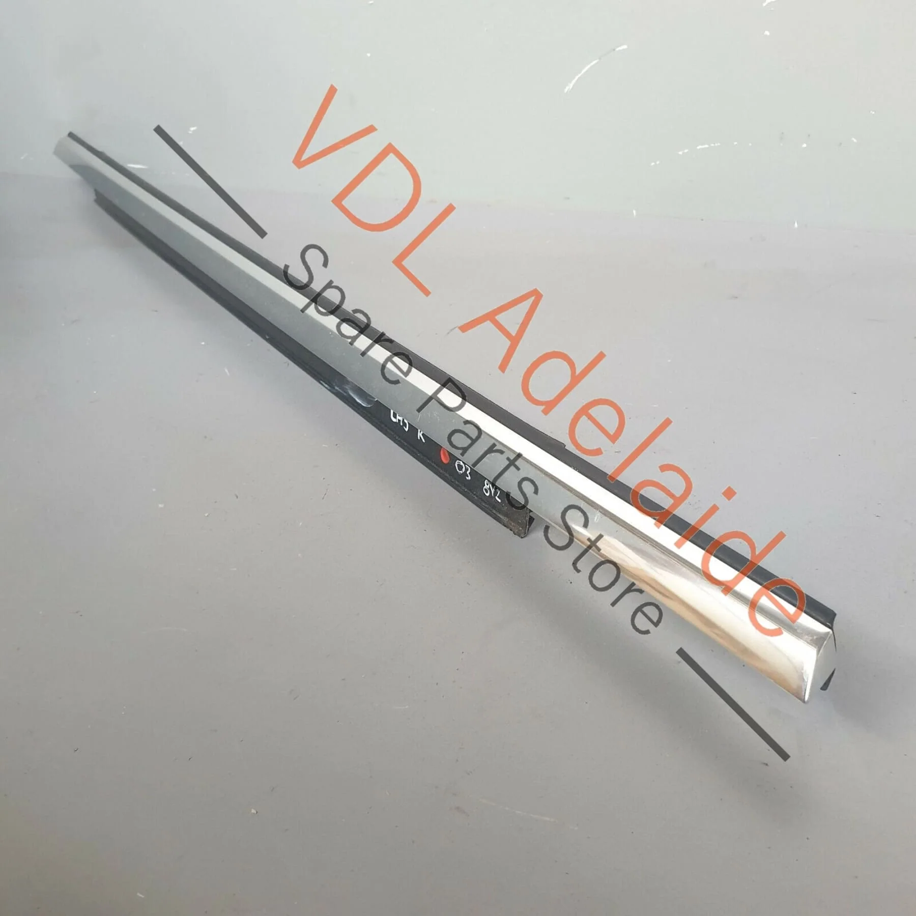 Audi S3 8V Exterior Window Slot Seal Moulding with Chrome Trim Left LHS Rear