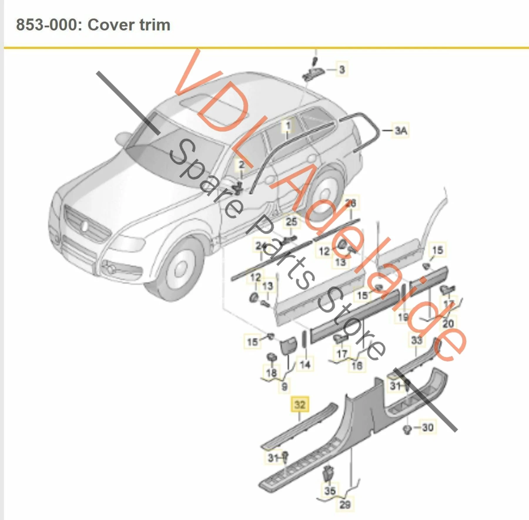 Porsche Cayenne VW Touareg Front Left Door Entry Chrome Stainless Trim Cover - Image 2