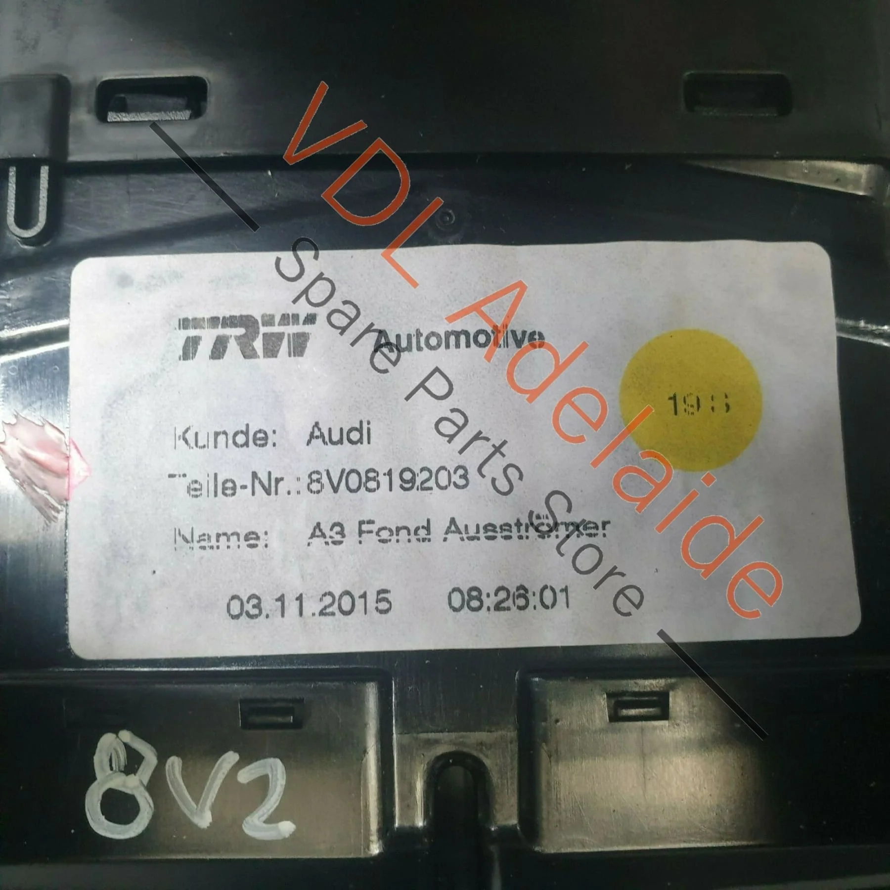 Audi A3 S3 RS3 8V Back Seat Rear Passenger AC Air Vent 8V0819203 6PS - Image 4