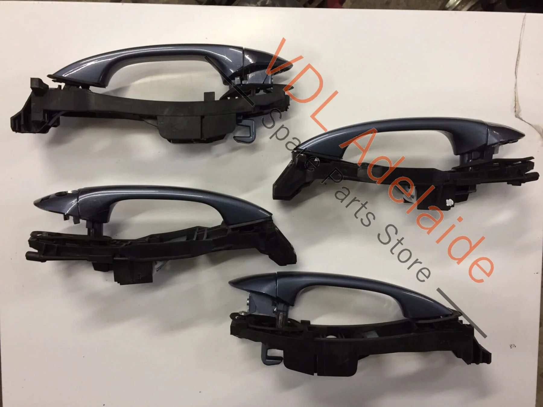 Mercedes W211 E55 E-Class Exterior Door Handles Set Chrome & Tealight Blue - Image 3
