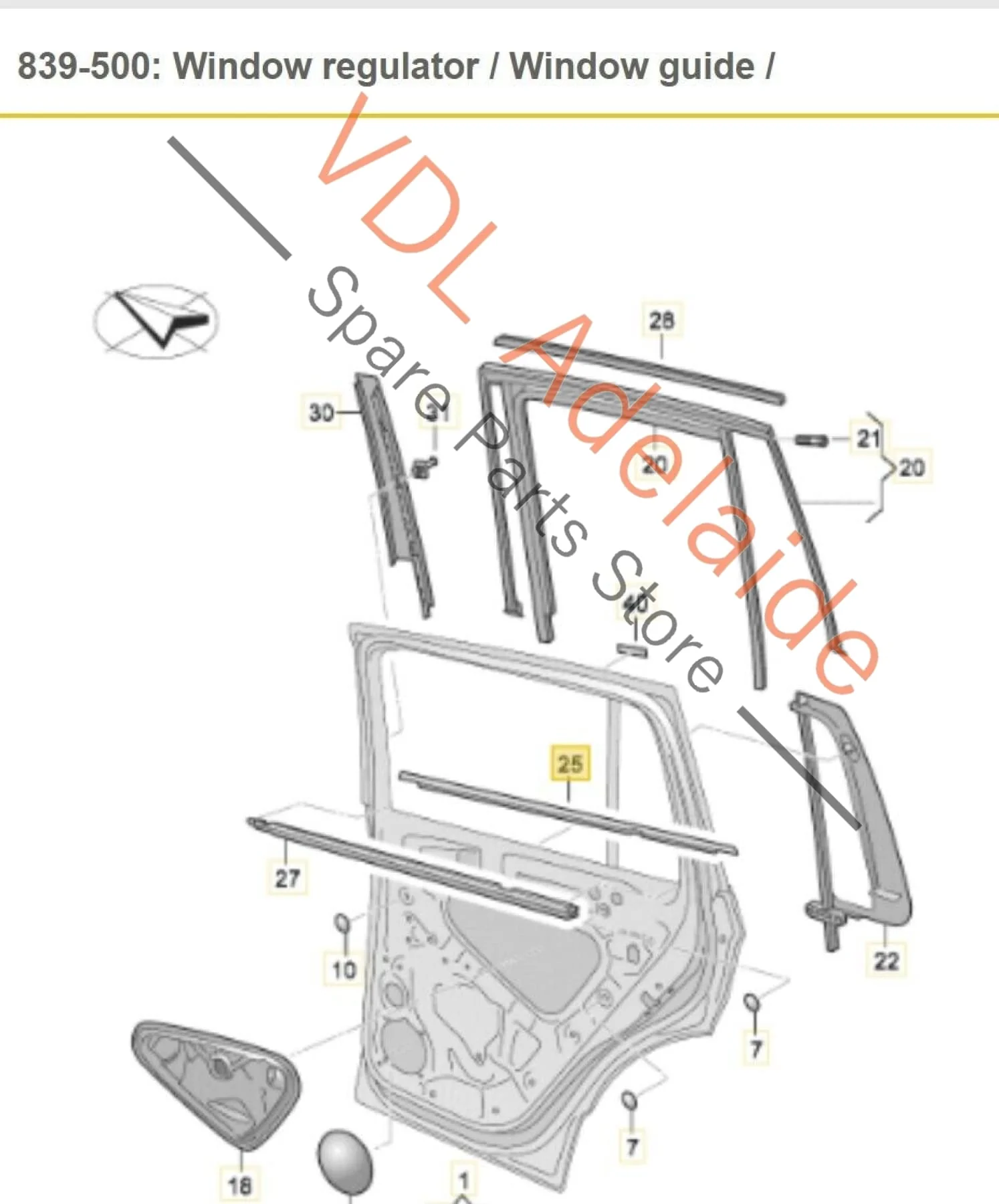 VW Tiguan MQB Mk2 Exterior Window Slot Weather Strip Seal Chrome Rear Right Door - Image 2