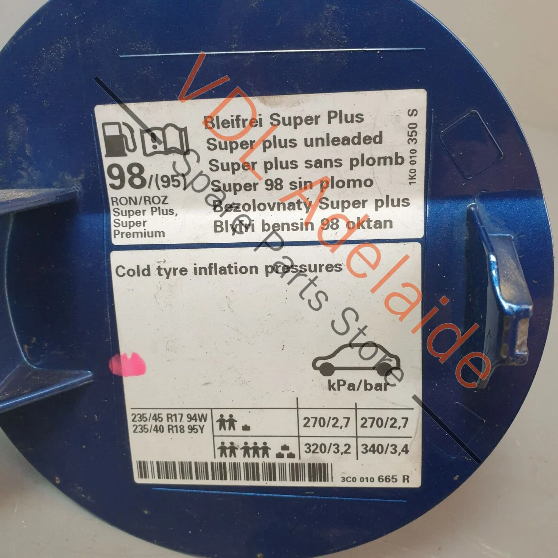 VW Passat R36 B6 3C Fuel Filler Door Flap 3C9809857A Biscay Blue - Image 5