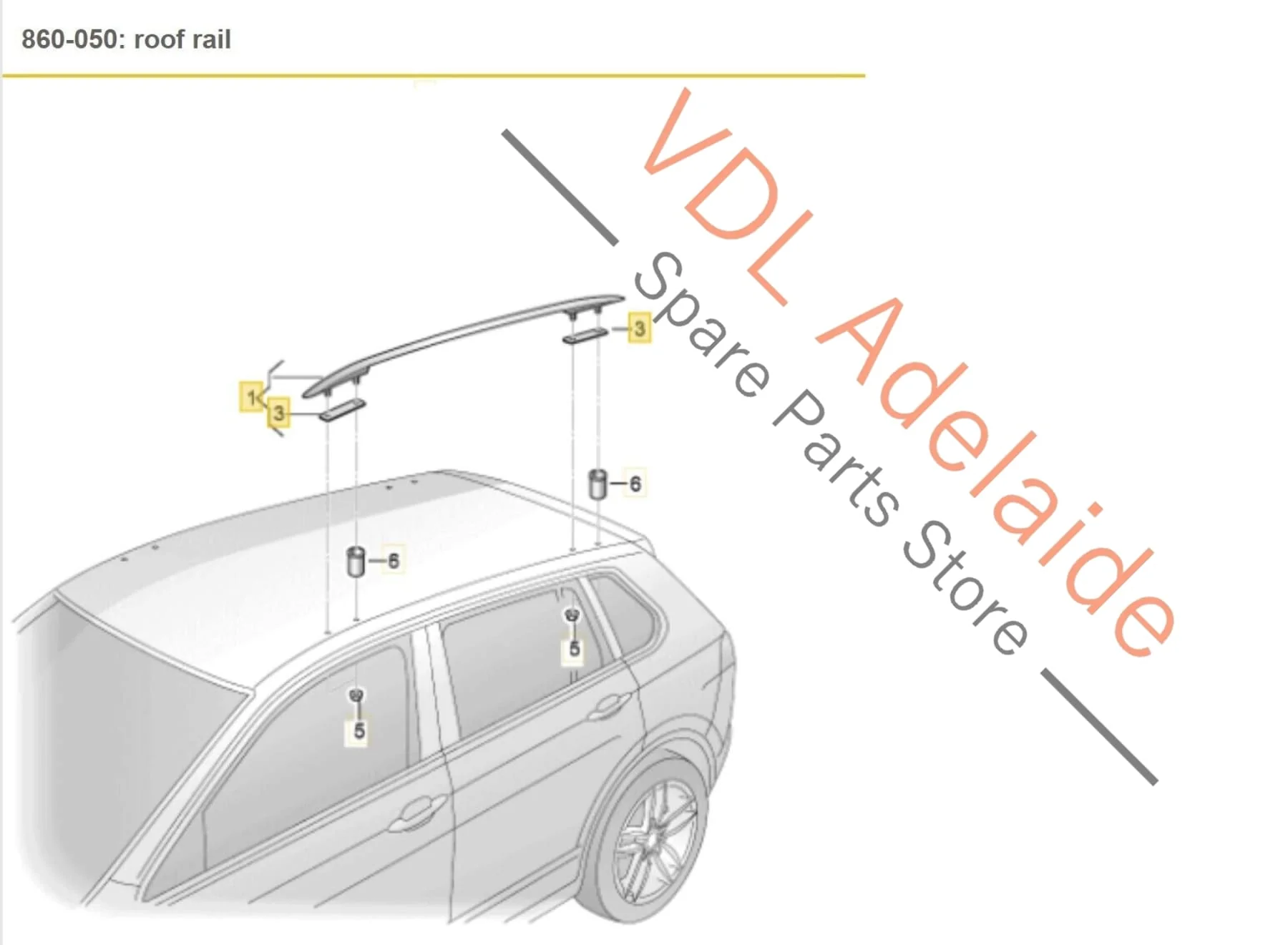 Genuine VW Tiguan MQB Mk2 Roof Rail Bars Chrome Aluminium Finish - Image 2