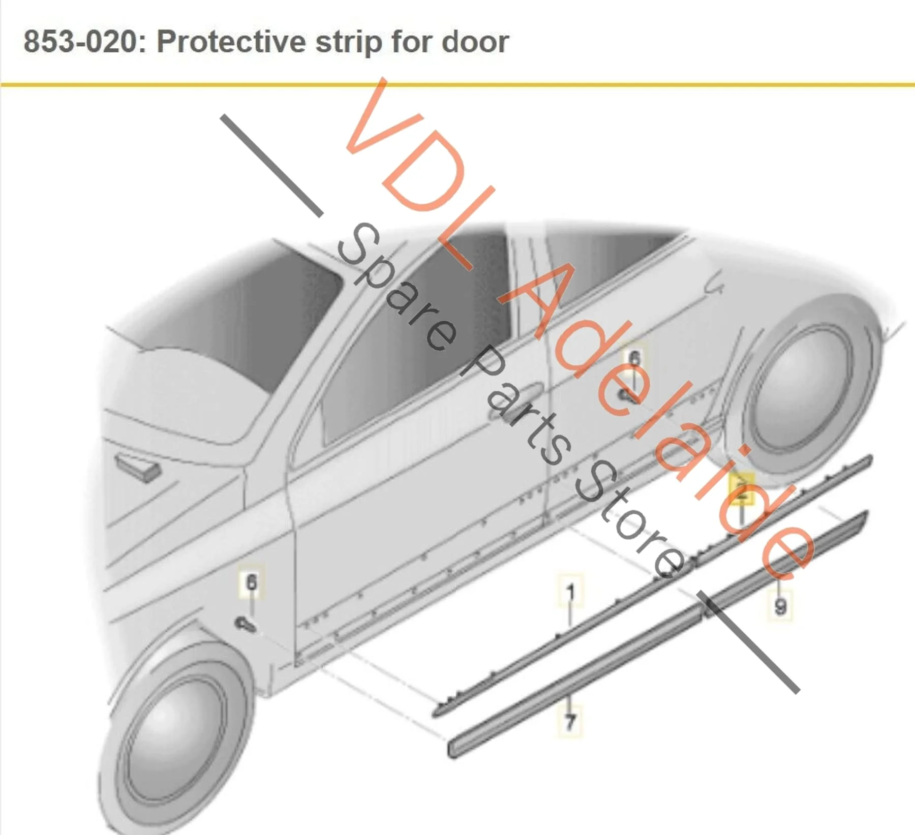VW Passat R36 B6 Left Rear Exterior Door Chrome Moulding Strip 3C0853753C 2ZZ
