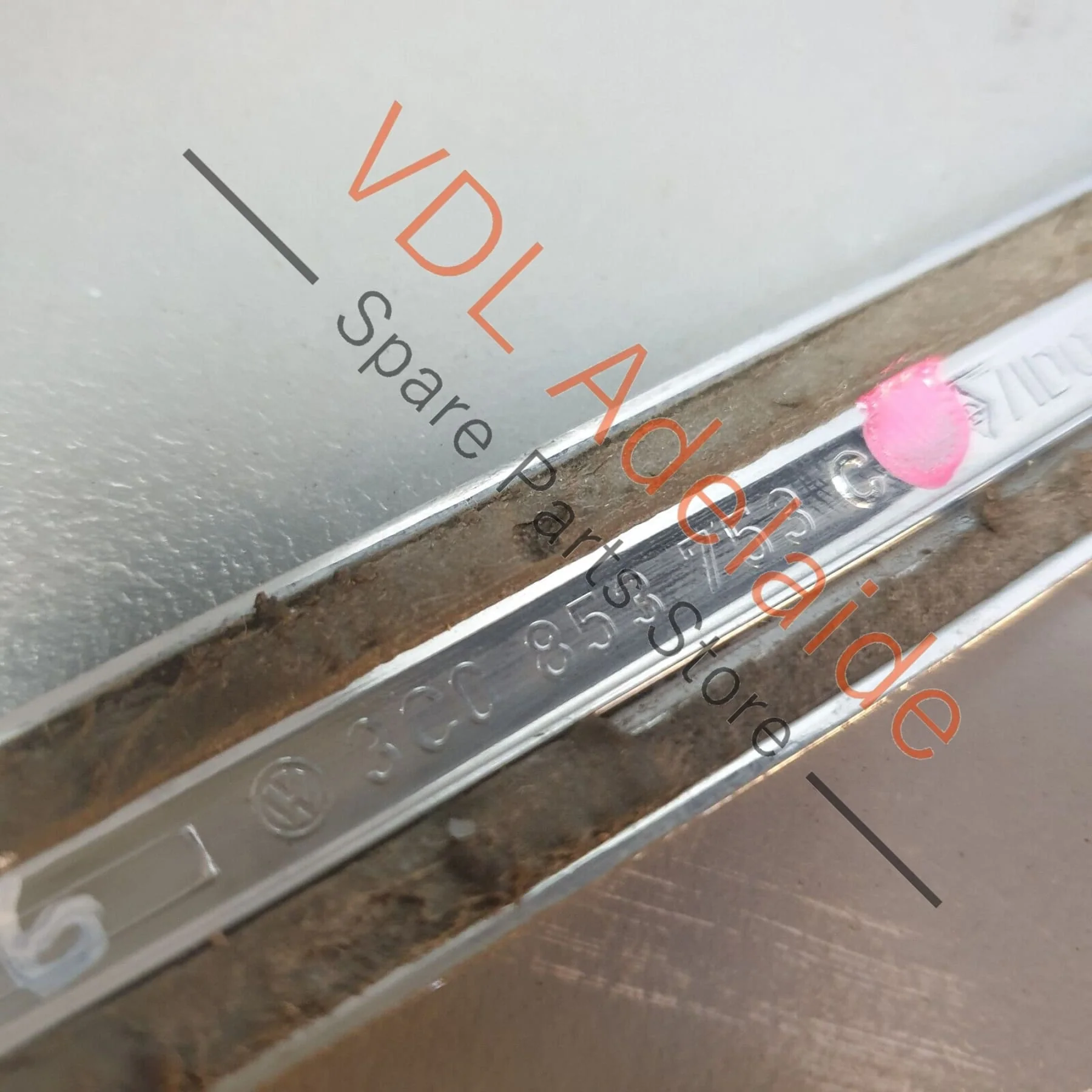 VW Passat R36 B6 Left Rear Exterior Door Chrome Moulding Strip 3C0853753C 2ZZ - Image 7