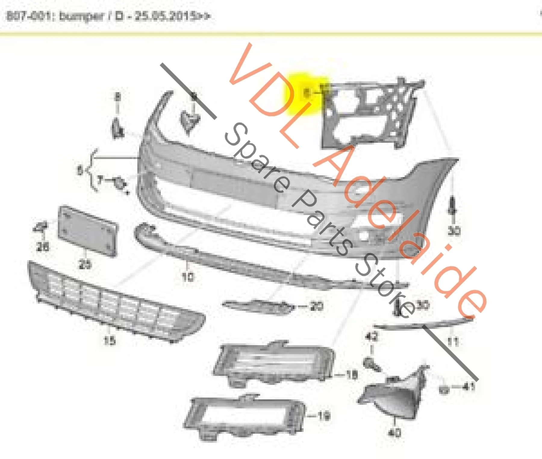 VW Golf R MK7 Front Bumper Right Side Support Element Backing Bracket 5G0807724C - Image 3