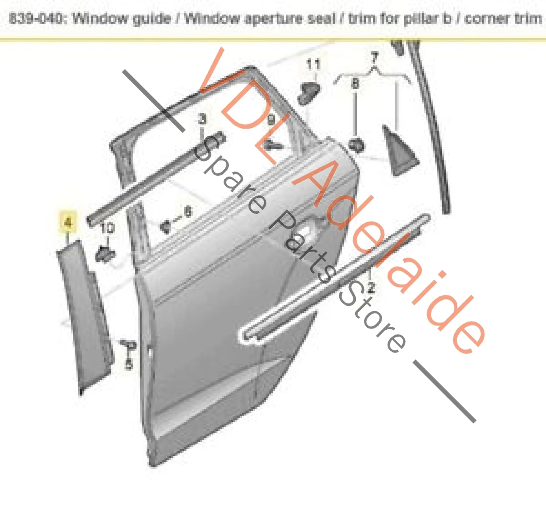 Audi RS3 8V Sportback Rear Left Exterior Trim for Pillar B 8V4839901B5FQ - Image 2