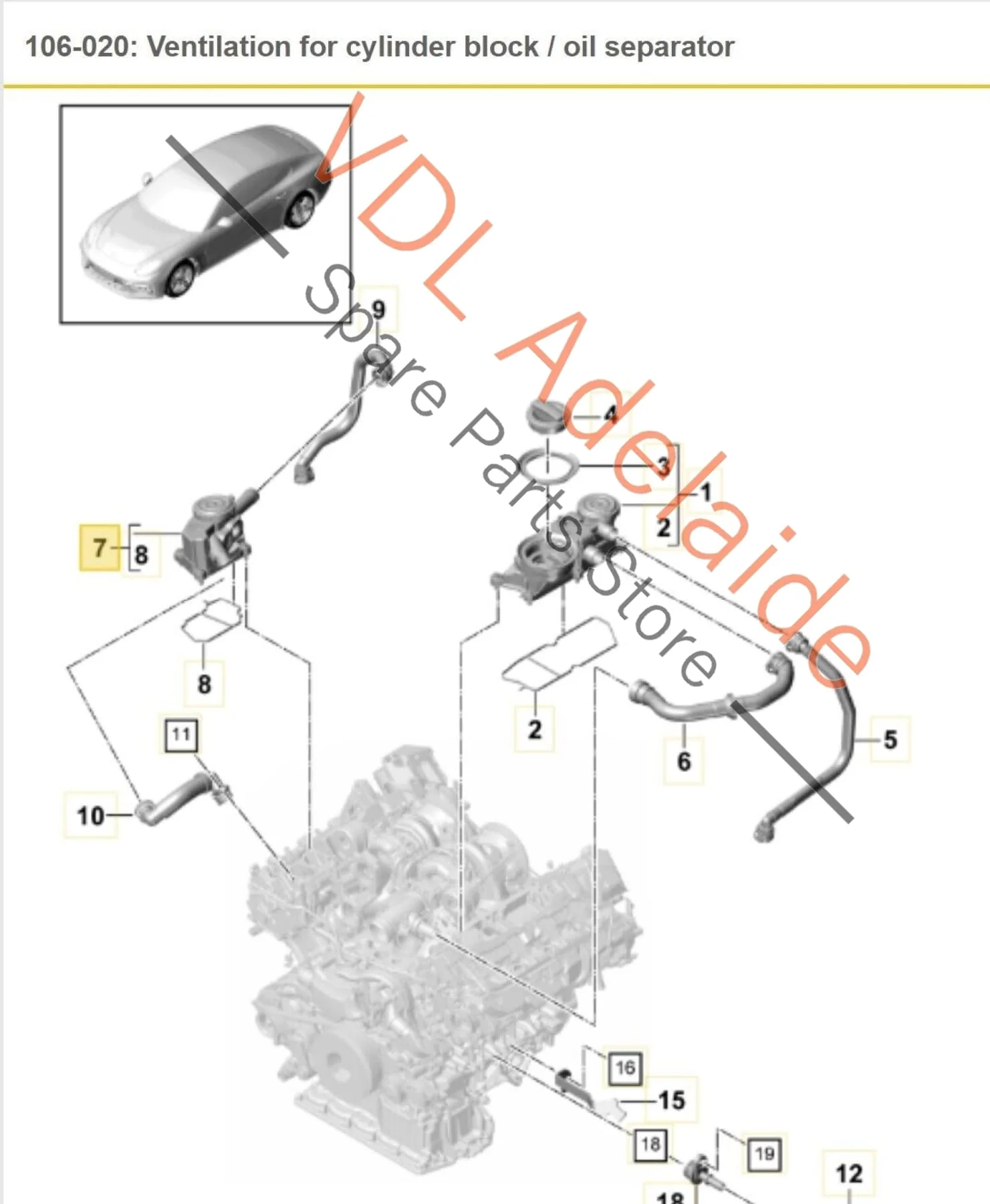 Porsche Panamera Turbo 971 Right Side RHS Oil Separator 9A710346402