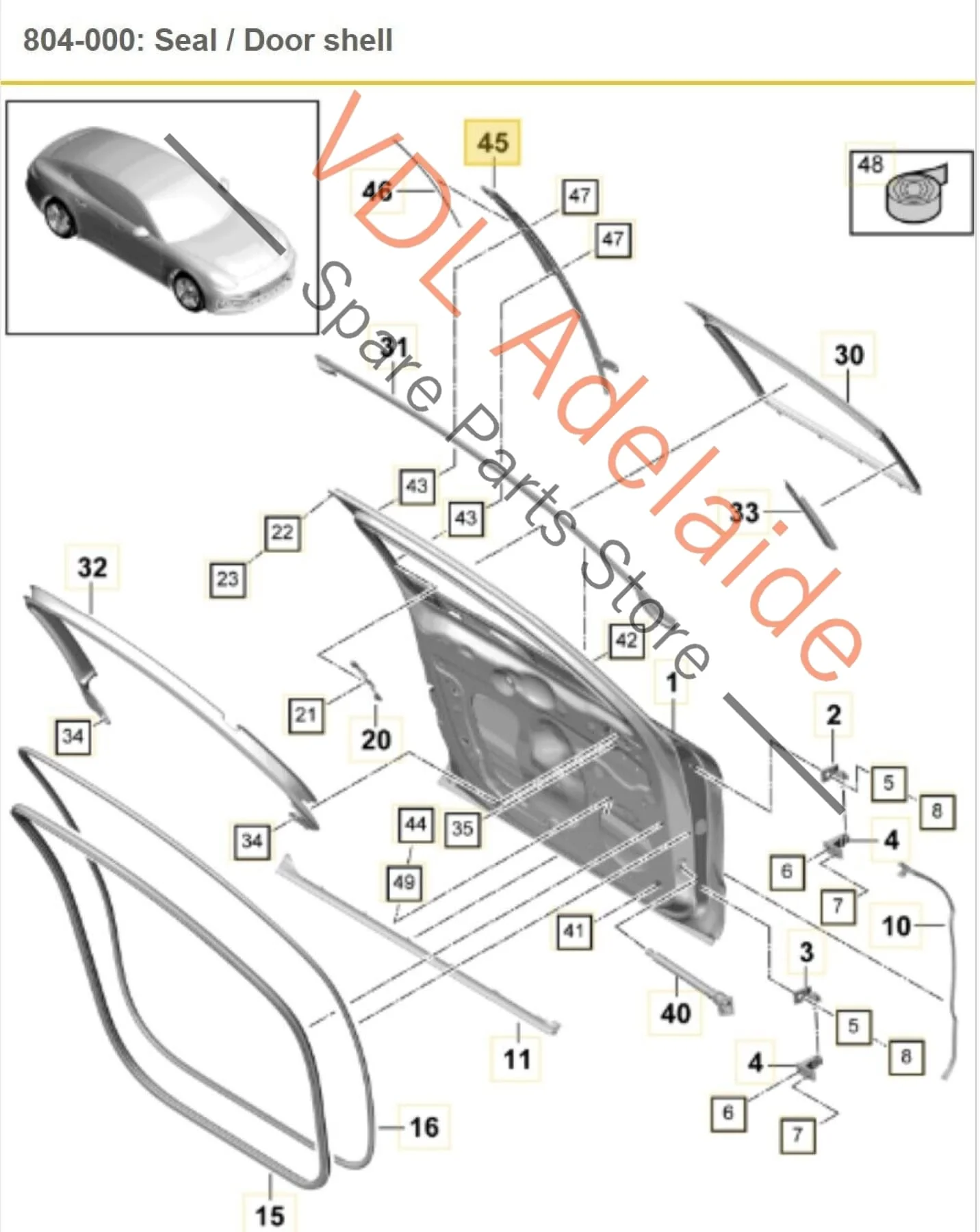 Porsche Panamera Turbo 971 Left Front Door Exterior B Pillar Trim 971853183